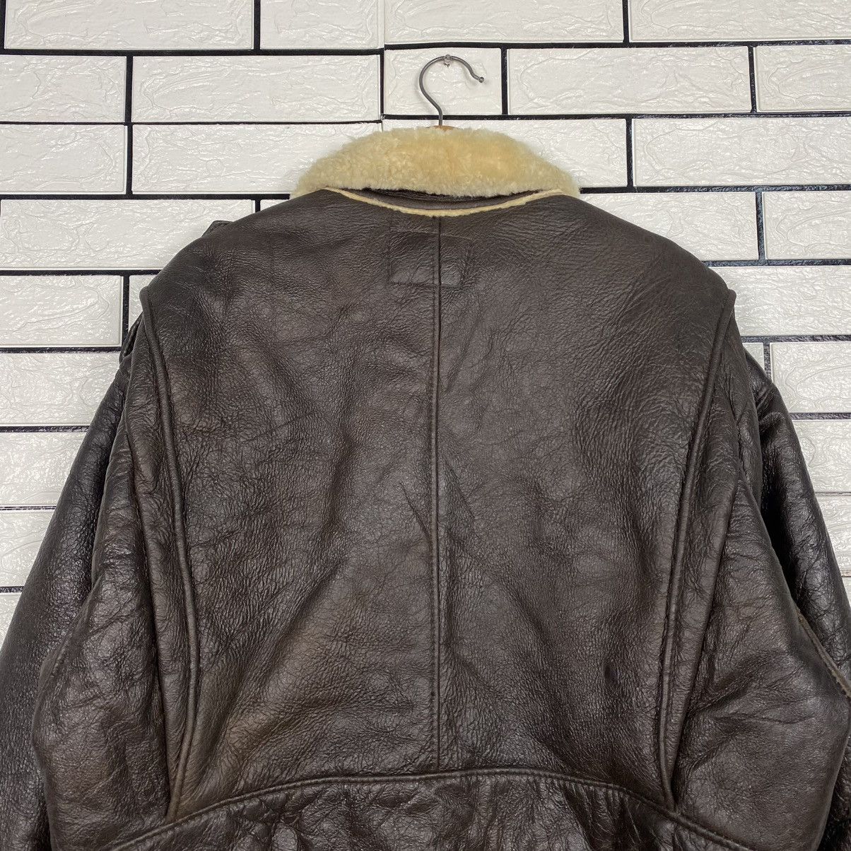 Vintage 🔥VINTAGE SHEARLING GENUINE LEATHER JACKET AVIATION USA Size US XL / EU 56 / 4 - 10 Thumbnail