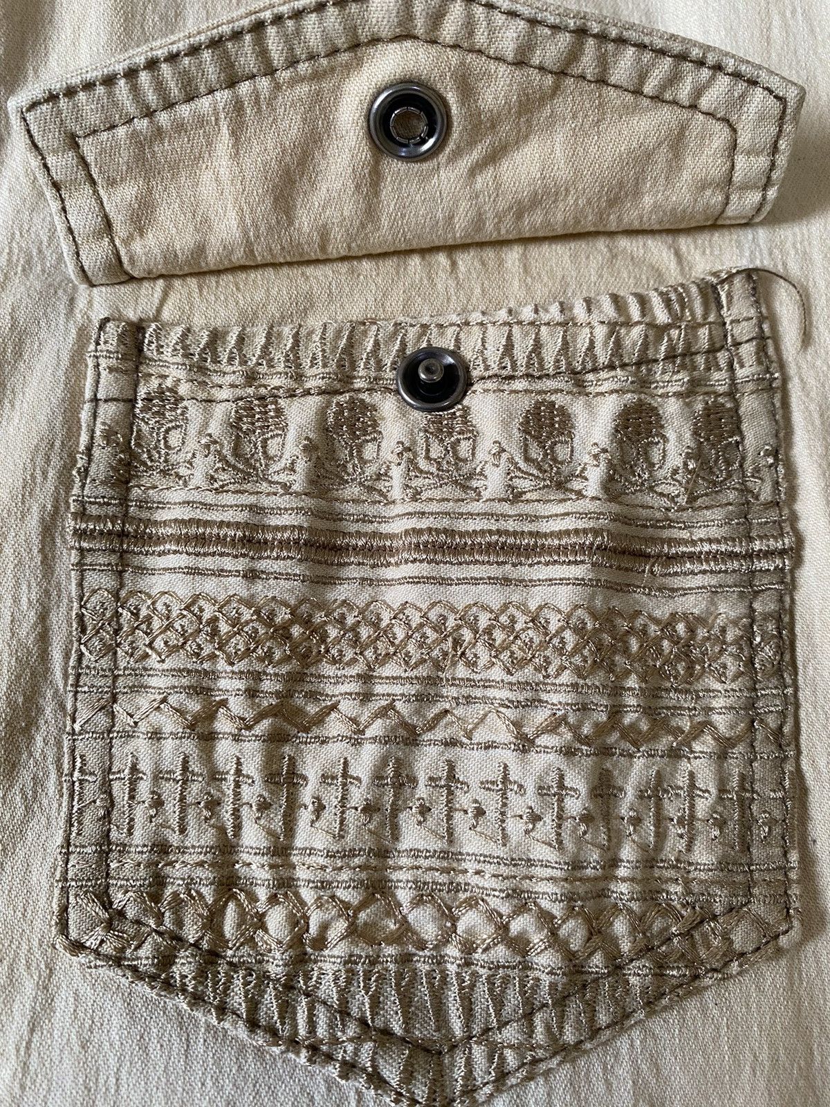 semanticdesign Y2K SEMANTIC DESIGN SKULL EMBROIDERED SNAP BUTTON SHIRT Size US L / EU 52-54 / 3 - 3 Thumbnail