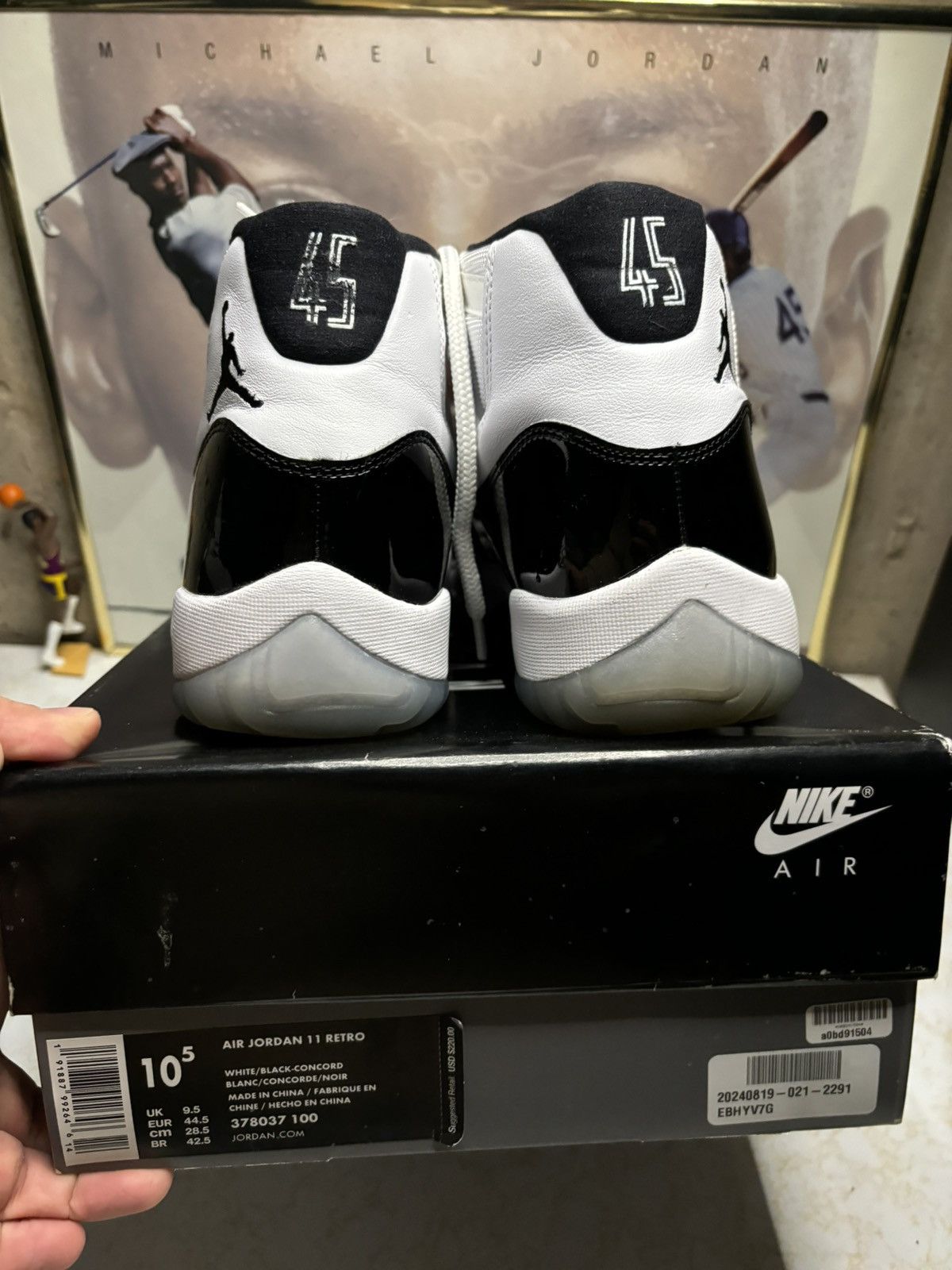 Jordan Brand Air Jordan 11 Retro 2018 Concord 2018 Size US 10.5 / EU 43-44 - 7 Thumbnail