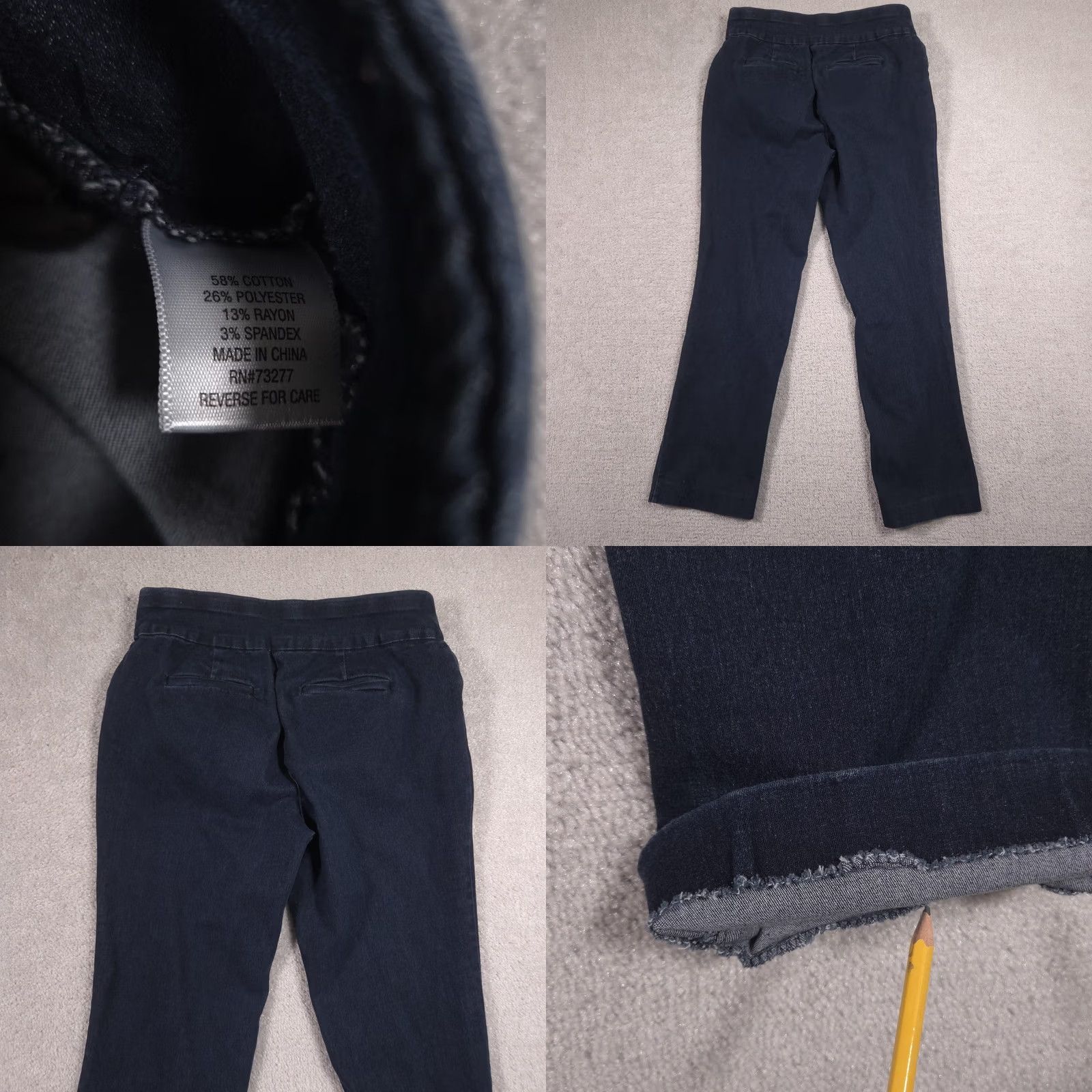 Croft & Barrow Croft & Barrow Pants Womens 4 Navy Effortless Stretch Pull On Straight Leg Denim Pants Denim Navy 4 Regular Womens Size 27" / US 4 / IT 40 - 9 Thumbnail