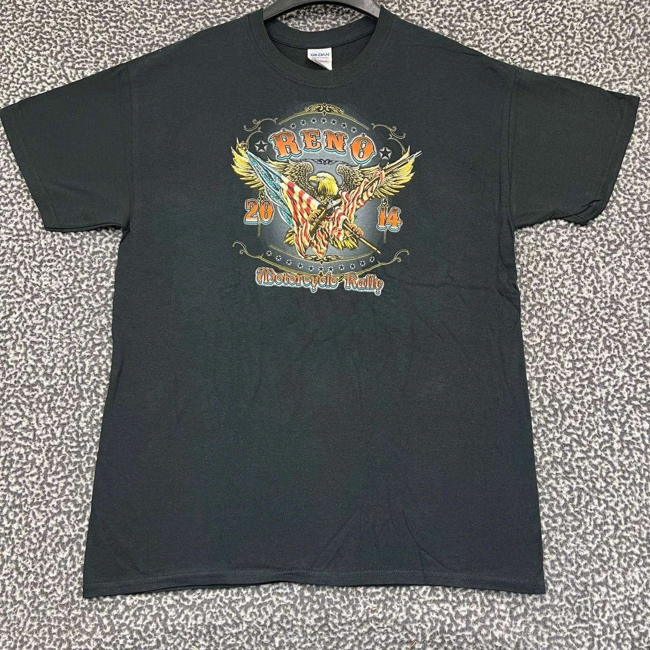 Gildan Vintage Reno Motorcycle Rally Shirt Men L Short Sleeve New Size US L / EU 52-54 / 3 - 2 Thumbnail