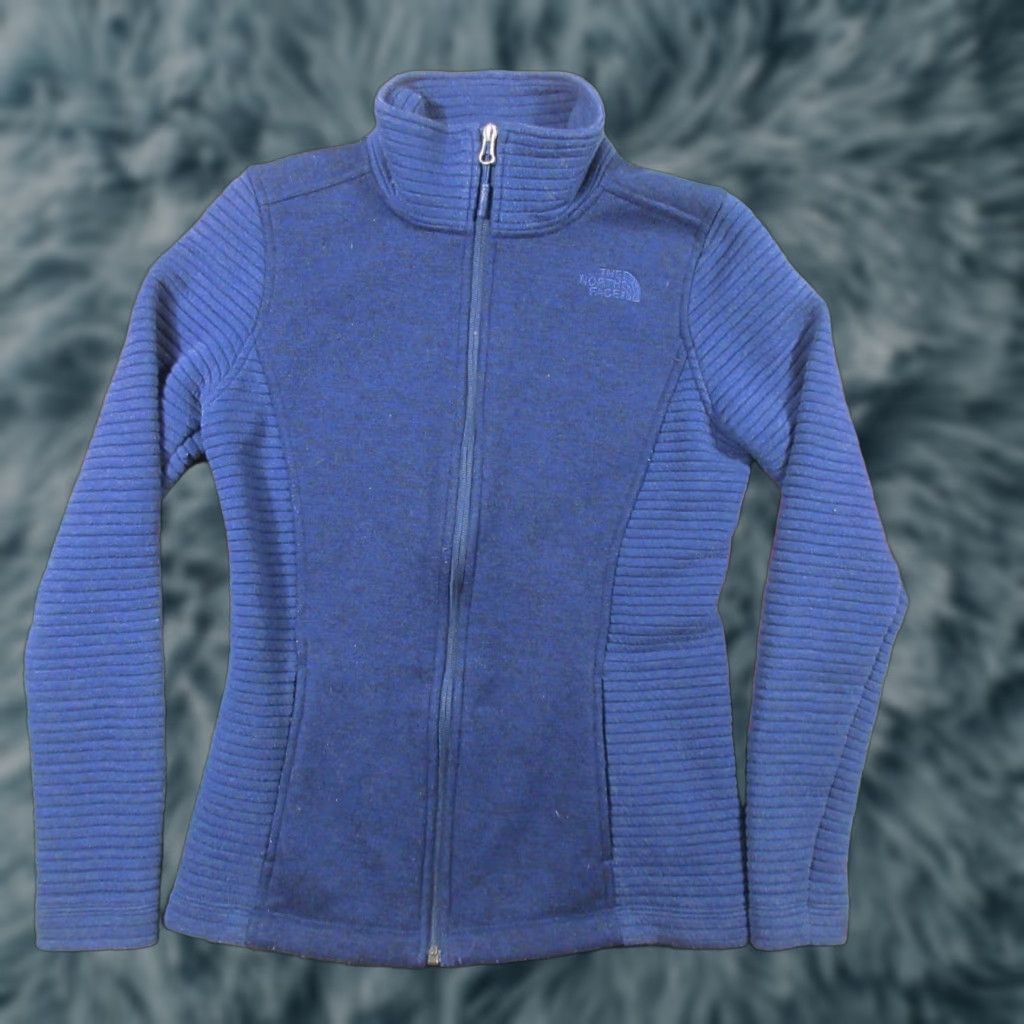 The North Face The North Face Fleece Sweater Jacket Womens XS Navy Blue Hooded Full Zip High Neck Rib Sleeves Mid-Length Casual Winter Spring Fall Womens Size XS / US 0-2 / IT 36-38 - 1 Thumbnail