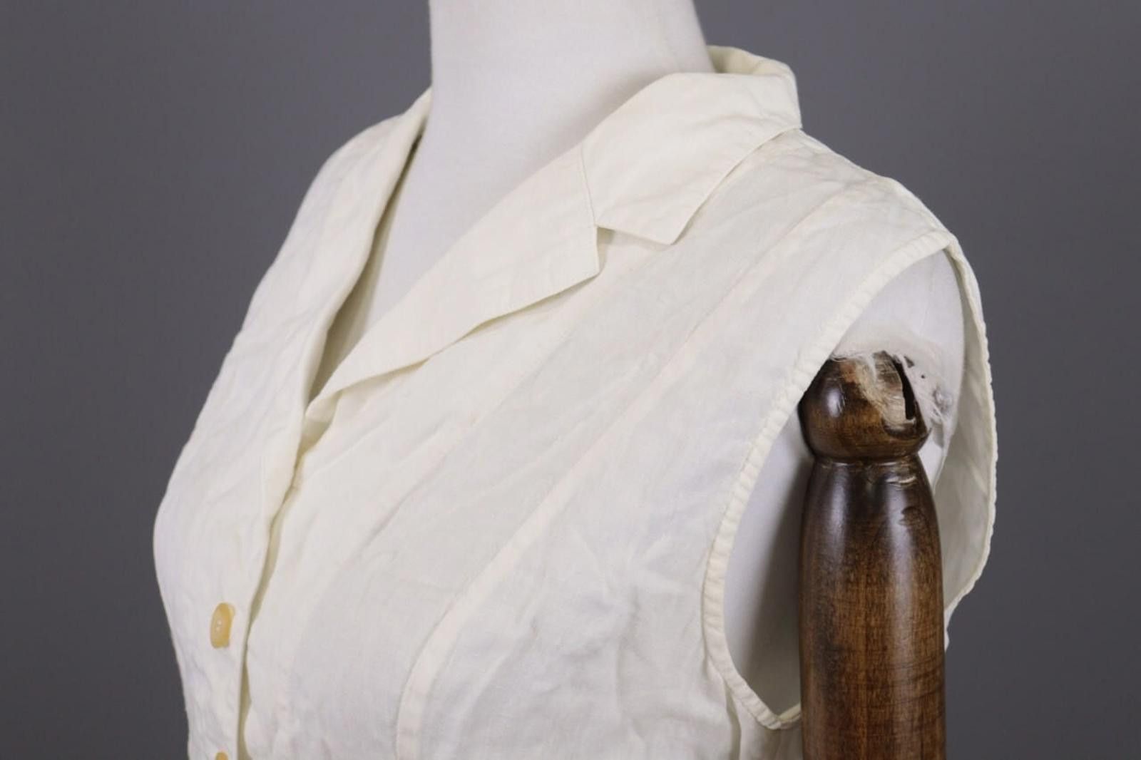 120% Lino 120% Lino White Linen Vest Cardigan Sweater Size 44 Size M / US 6-8 / IT 42-44 - 7 Thumbnail