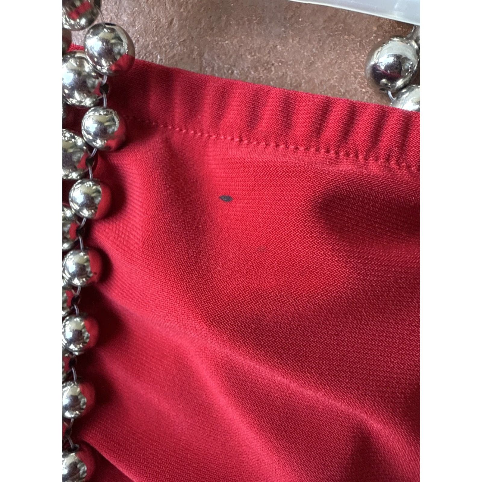 Vintage VINTAGE Cache Blouse Cocktail Mini Dress Women L Red Beaded Straps Scraps: NWT Size L / US 10 / IT 46 - 3 Thumbnail