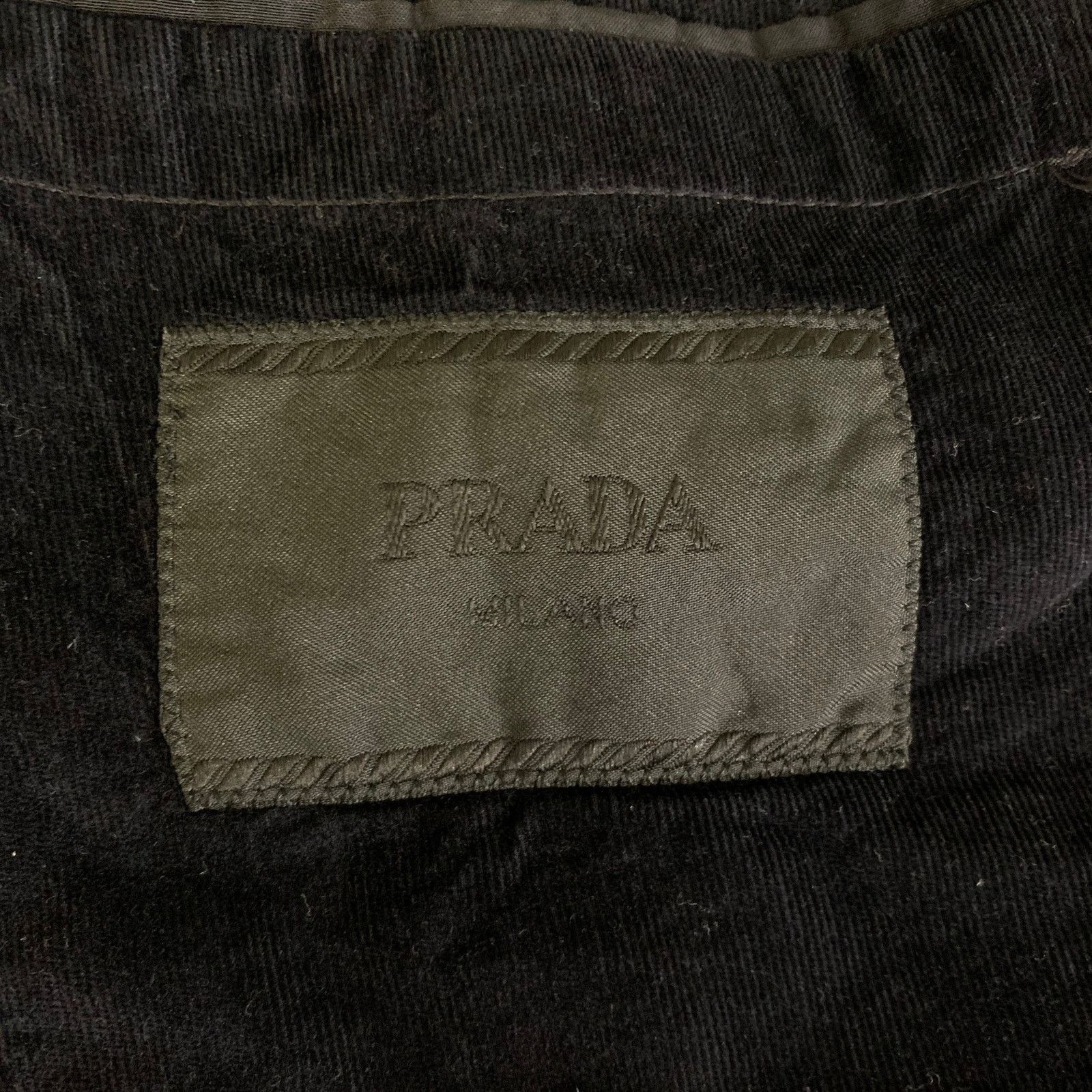 Prada PRADA Chest Size 38 Black Corduroy Sport Coat Size 38R - 6 Thumbnail