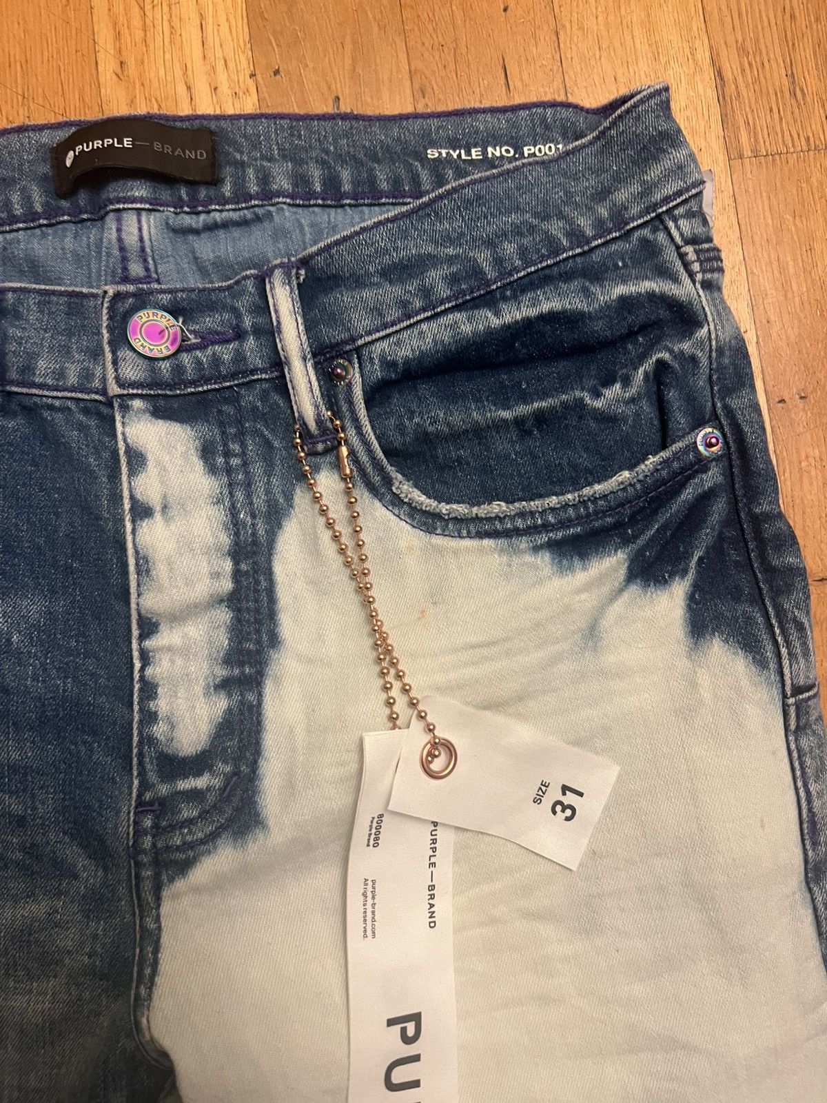 Purple Brand Purple Brand Jeans P001 slim bleach denim 31x32 NWT Size US 31 - 2 Thumbnail