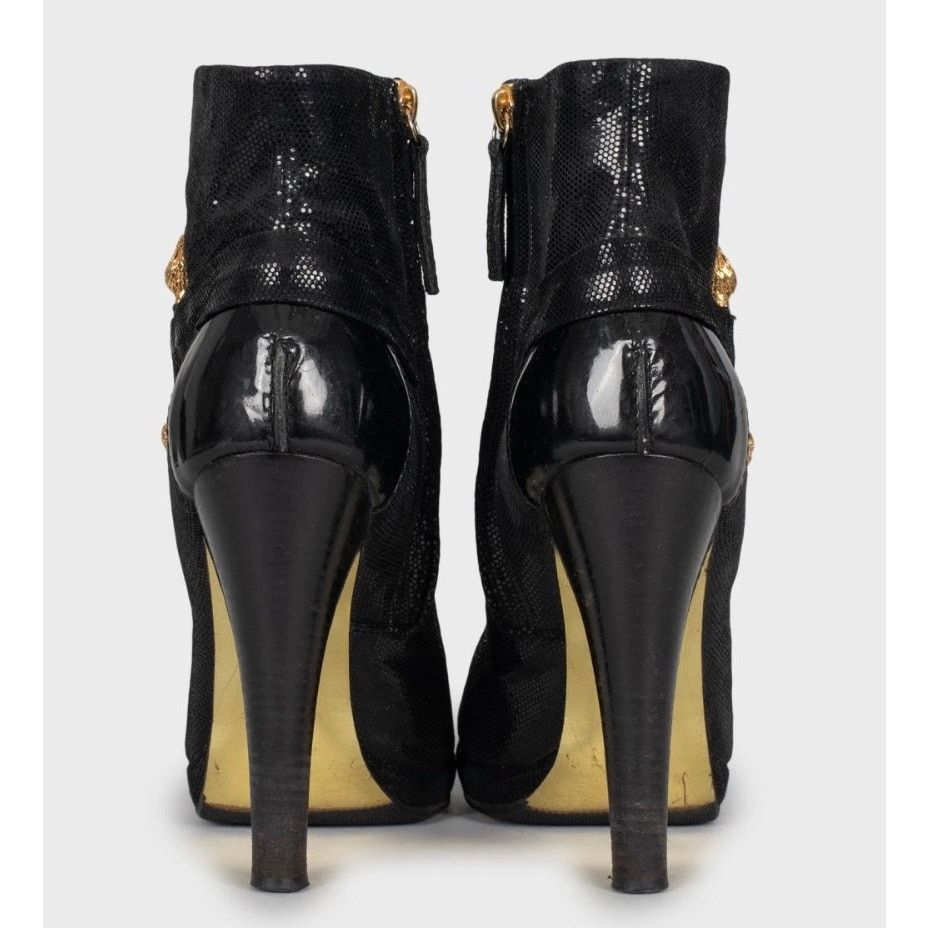 Roberto Cavalli Roberto Cavalli Black Leather Ankle Boots Sz.38.5 Size US 8.5 / IT 38.5 - 5 Thumbnail