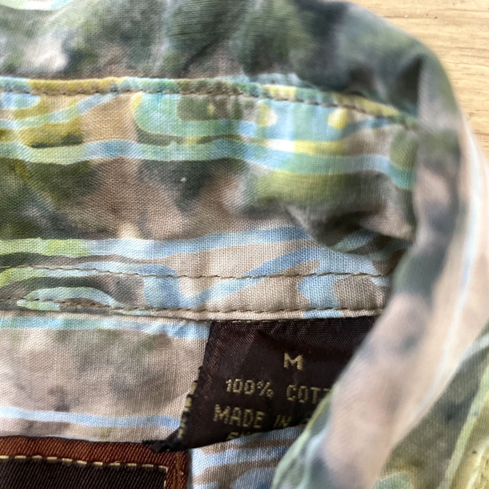 Pinko Basic Options Abstract Button Shirt Men M Green Pink Y2k Geometric Splotch Print Shirt Size US M / EU 48-50 / 2 - 6 Thumbnail