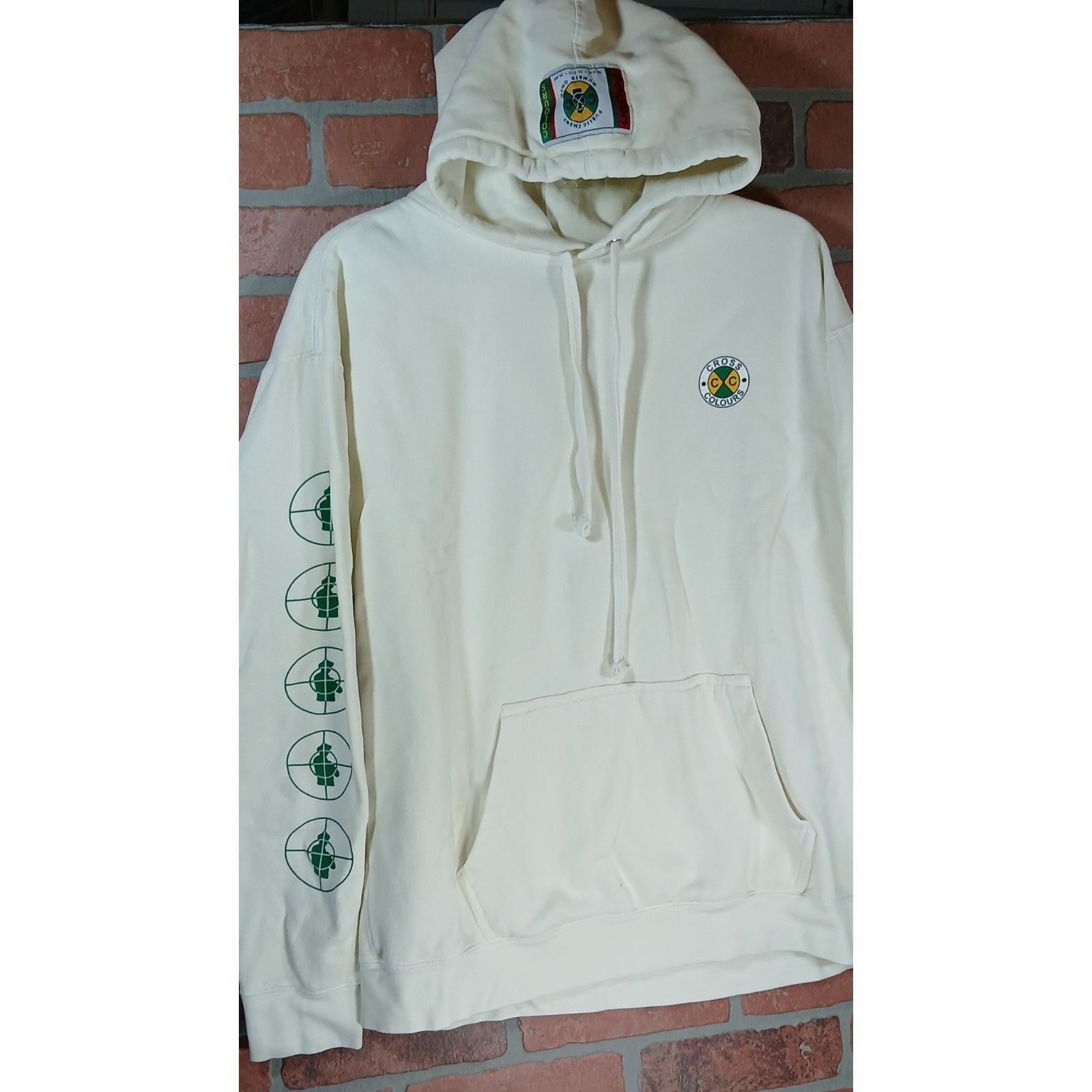 Cross Colours Cross Colours Public Enemy Hoodie Mens Medium Cream Fight th Size US M / EU 48-50 / 2 - 10 Thumbnail