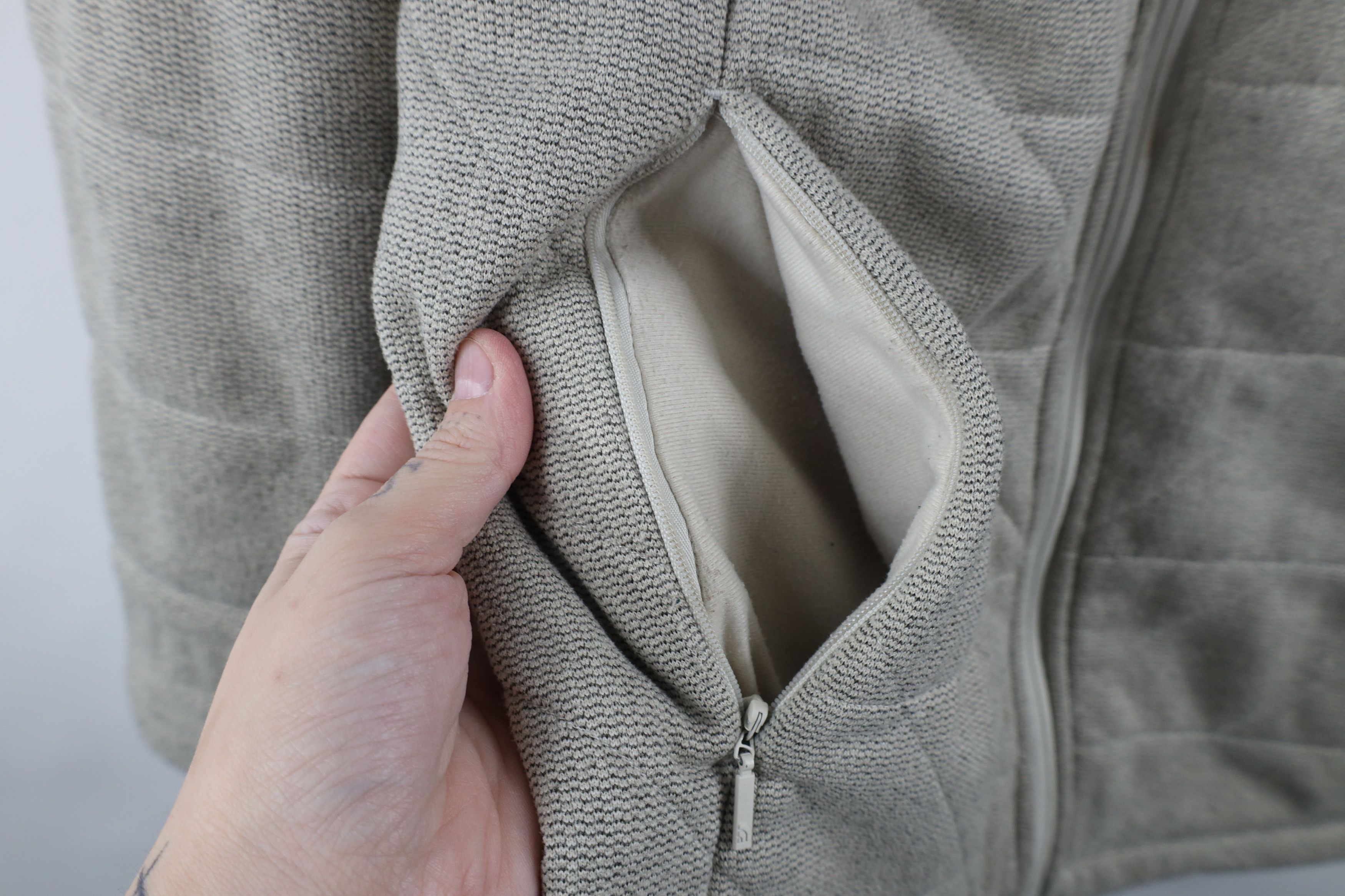 The North Face × Vintage The North Face Spell Out Knit Stitch Fleece Jacket Beige Size L / US 10 / IT 46 - 5 Thumbnail