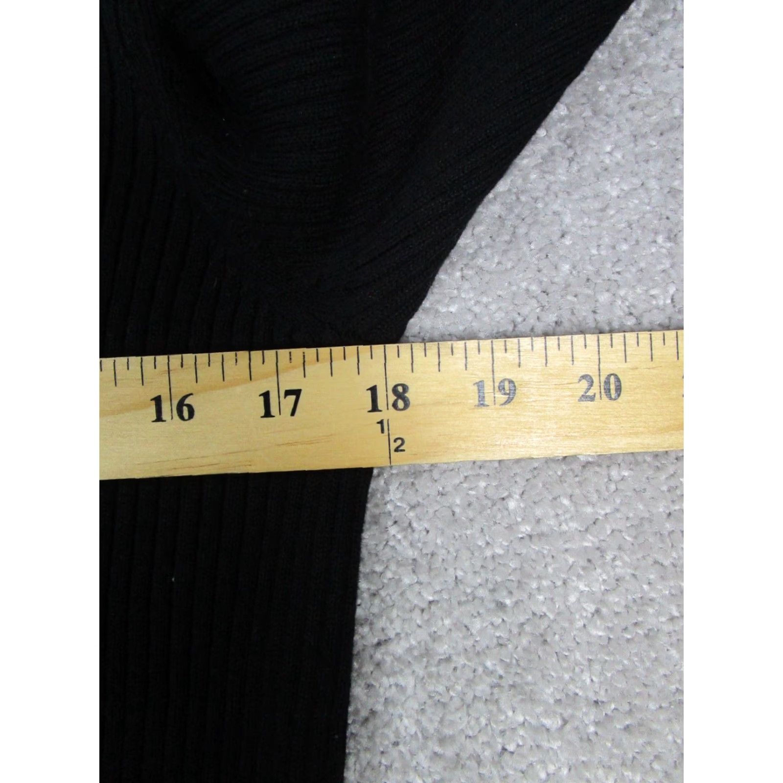 Vintage Maeve Sweater Womens Large Petite Black Ribbed Cotton Blend Pullover Size L / US 10 / IT 46 - 6 Thumbnail