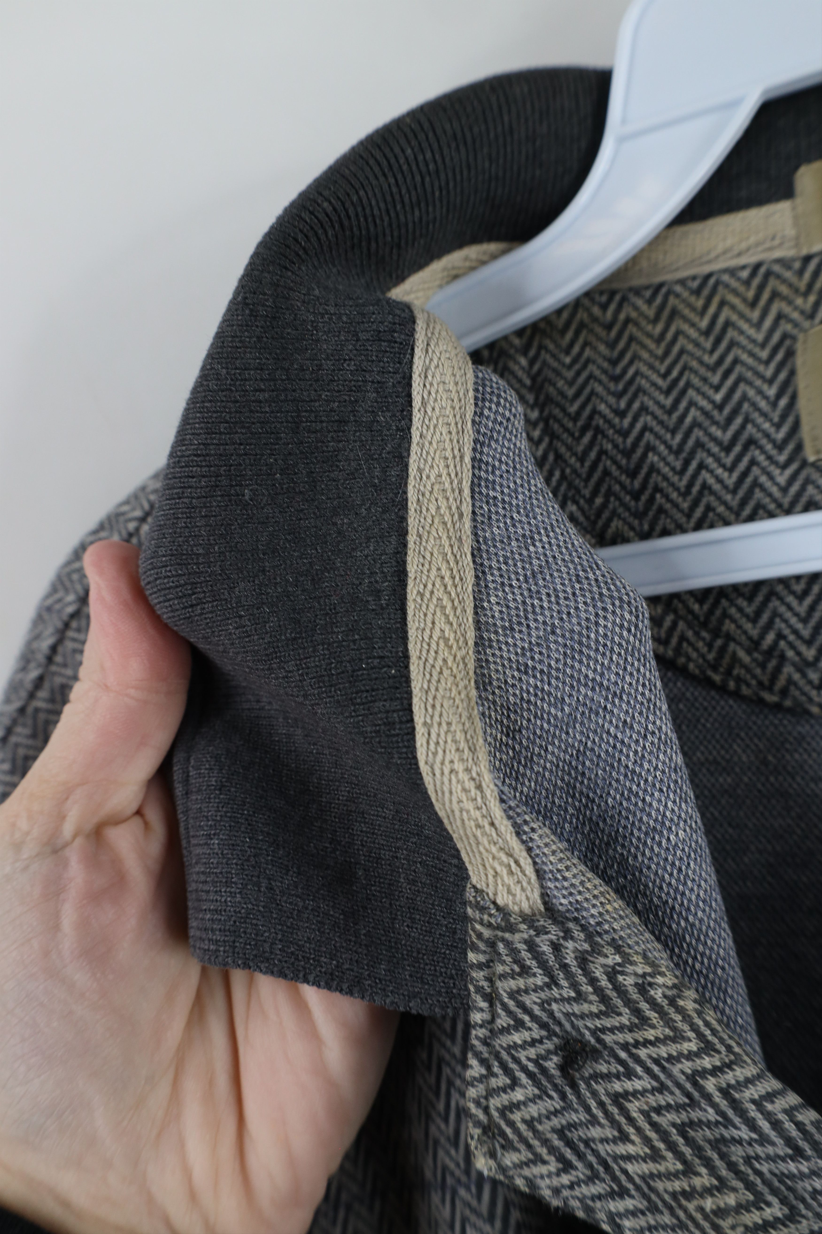 Vintage Vintage 90s Streetwear Striped Herringbone Knit Polo Shirt Size US M / EU 48-50 / 2 - 9 Thumbnail