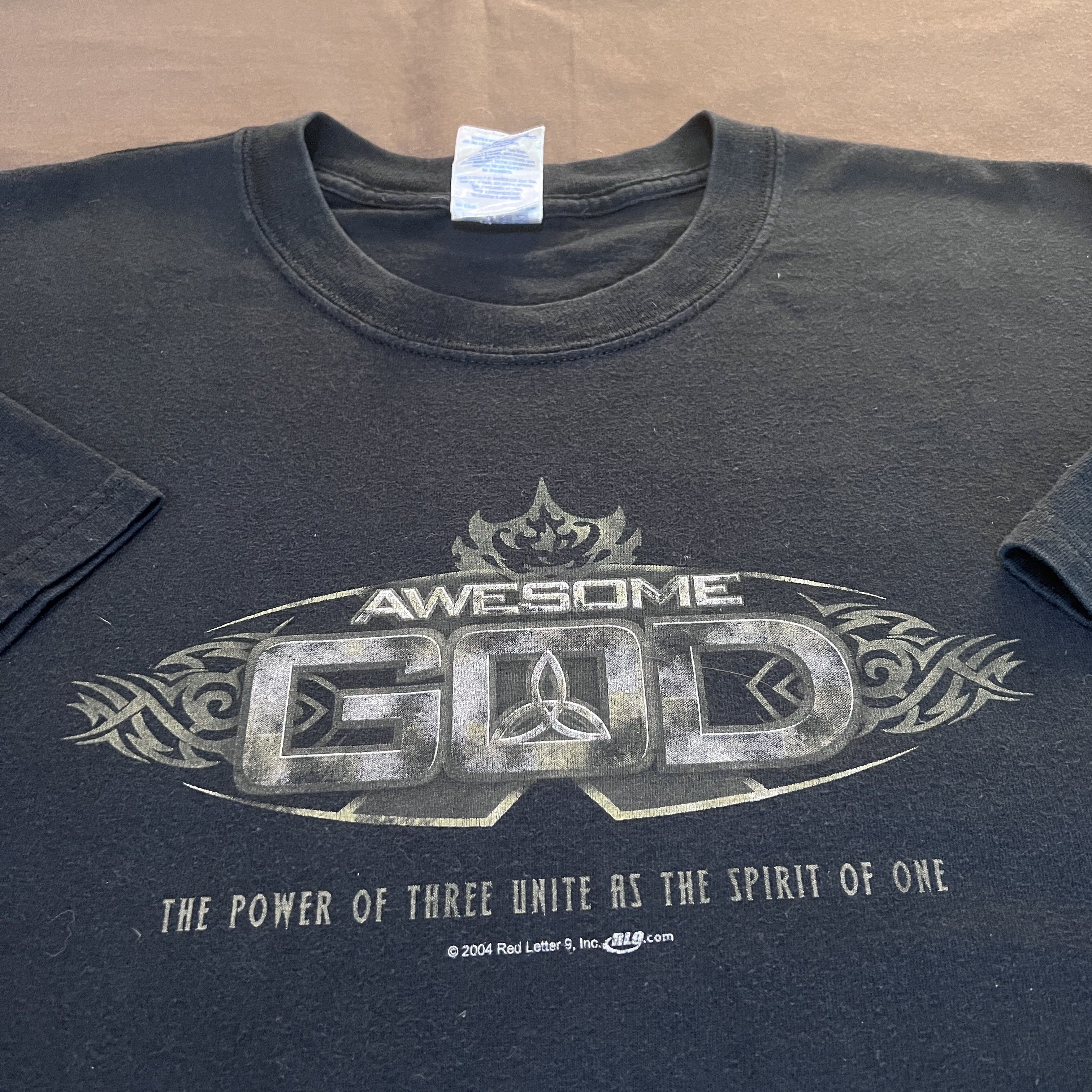Vintage Y2K Awesome God Jesus Bible Holy Promo Tee XL
