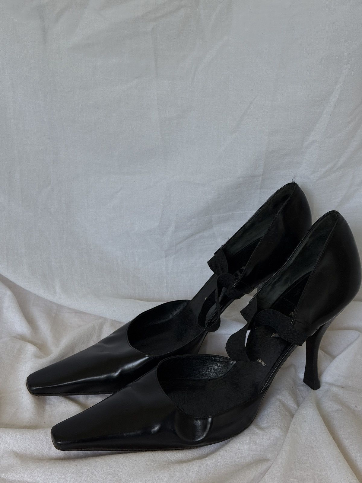 Prada Prada Black Patent Leather Heels Pumps Pointed Toe Size US 9 / IT 39 - 2 Thumbnail