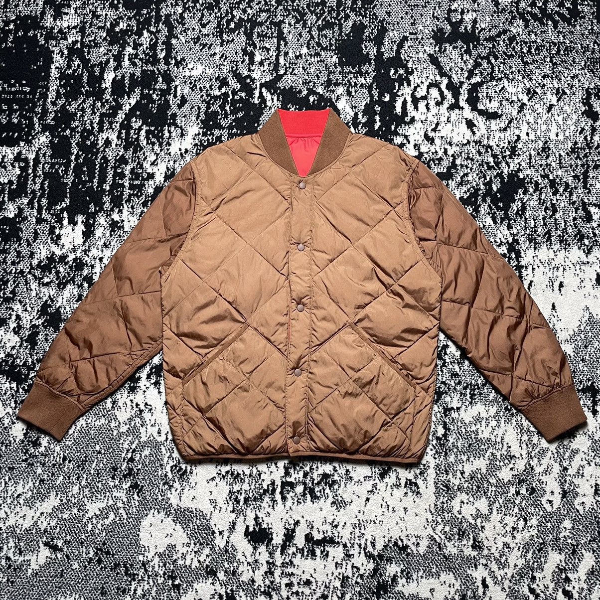 image of Lemaire x Uniqlo Quilted Reversible Puffer Jacket in Brown/Orange, Men's (Size Large)