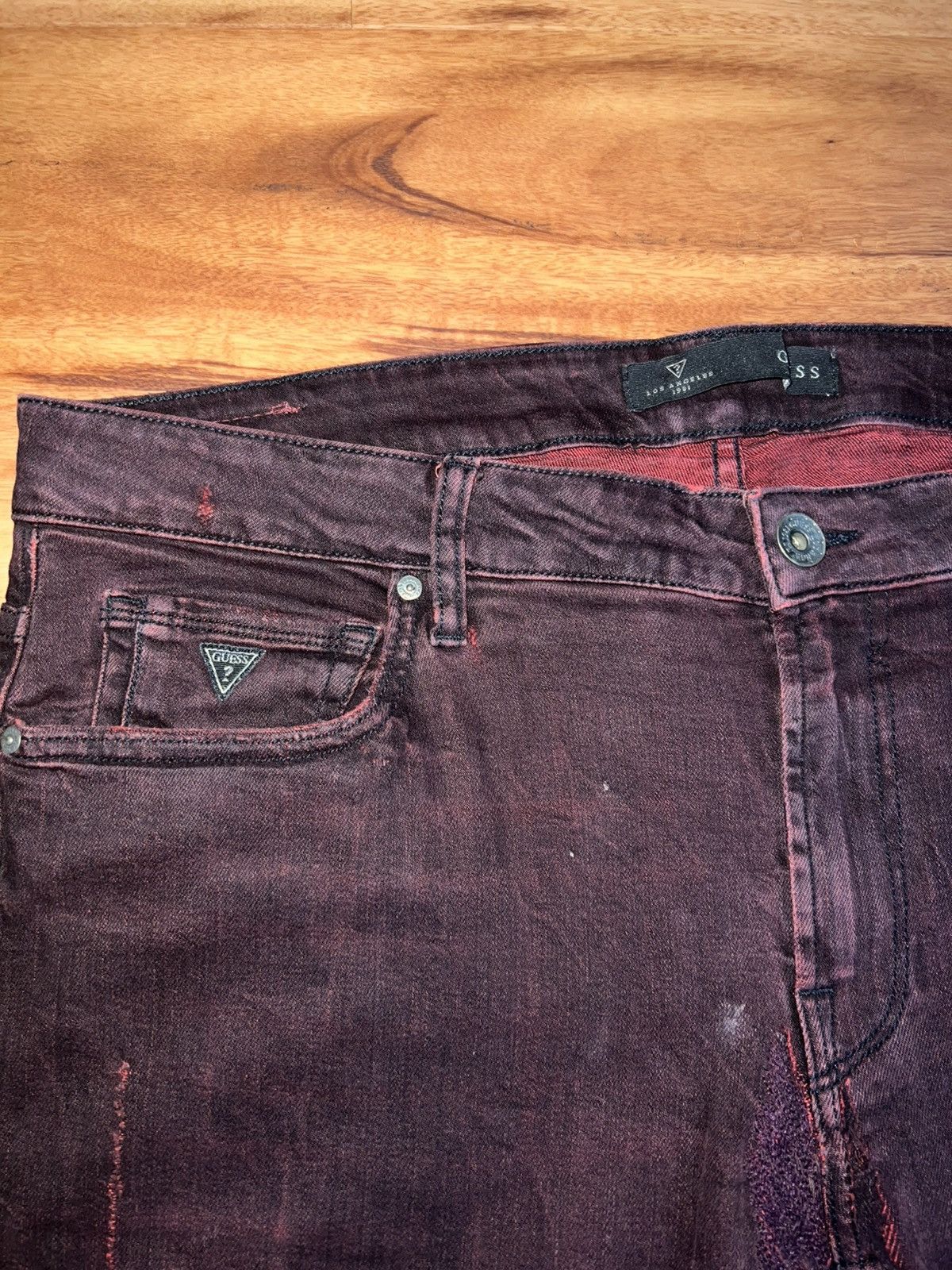 Guess Guess “Maroon-Dyed” Skinny Jeans Size US 36 / EU 52 - 4 Thumbnail