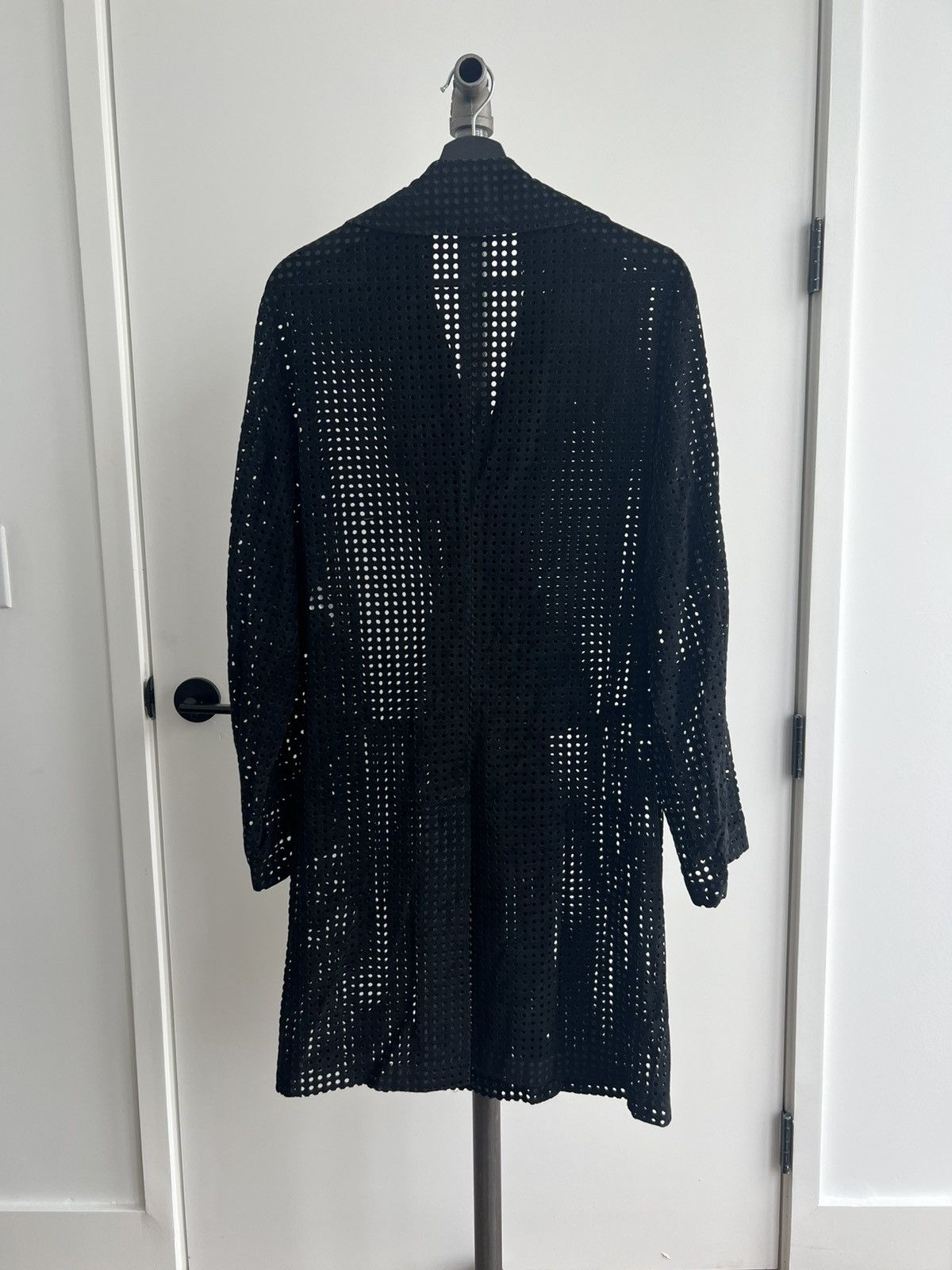 Helmut Lang AW91 Perforated Faux-Suede Double-Breasted Coat Size M / US 6-8 / IT 42-44 - 6 Thumbnail