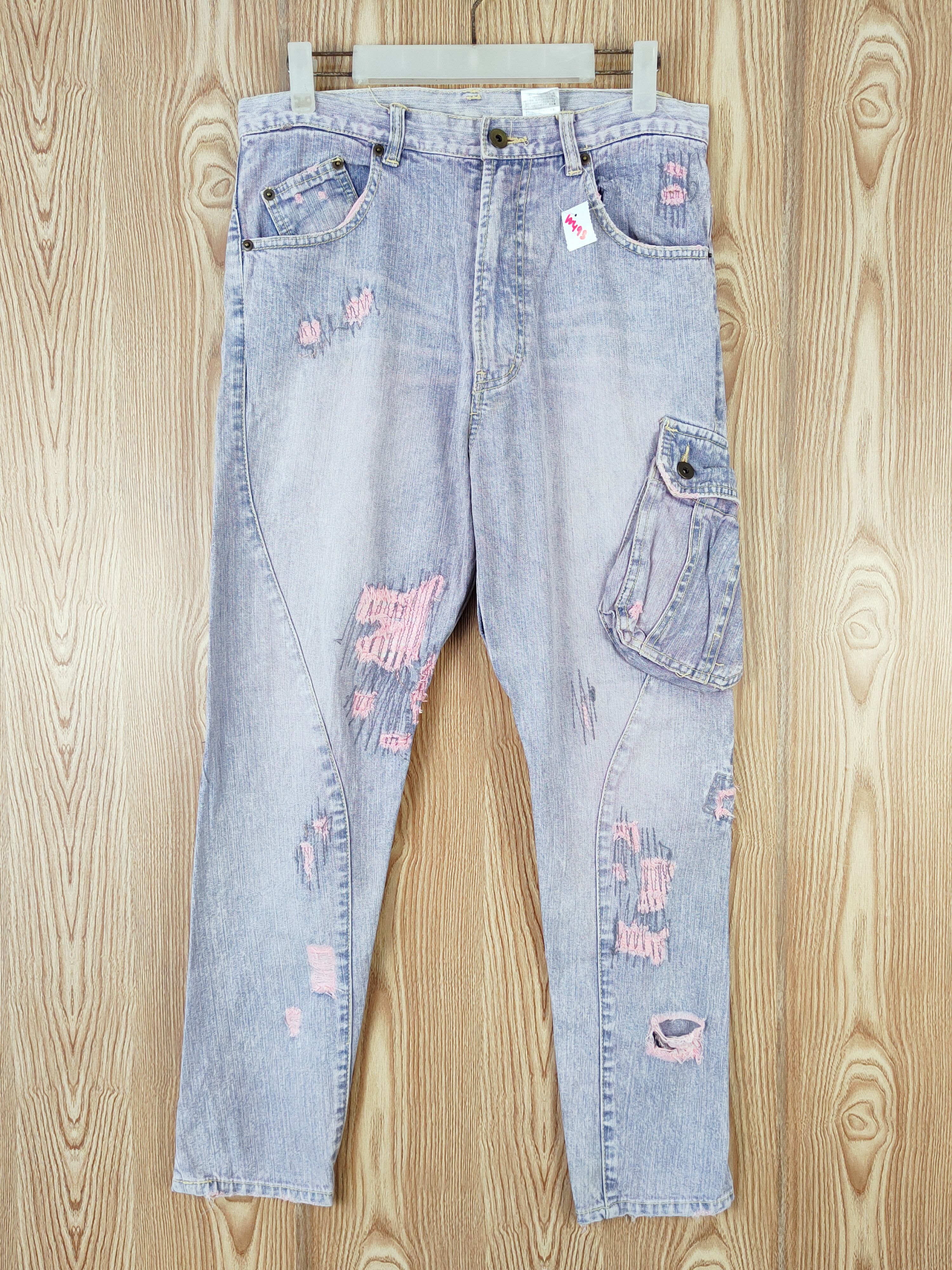 Japanese Brand Japanese Brand Blue Faded Distressed Ripped Jeans #W493 Size US 31 - 1 Thumbnail
