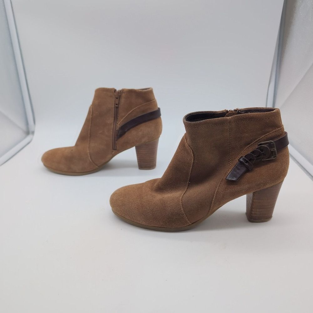 Bass Bass Ayda Brown Suede Ankle Boots Sz 7.5 Size US 7.5 / IT 37.5 - 4 Thumbnail