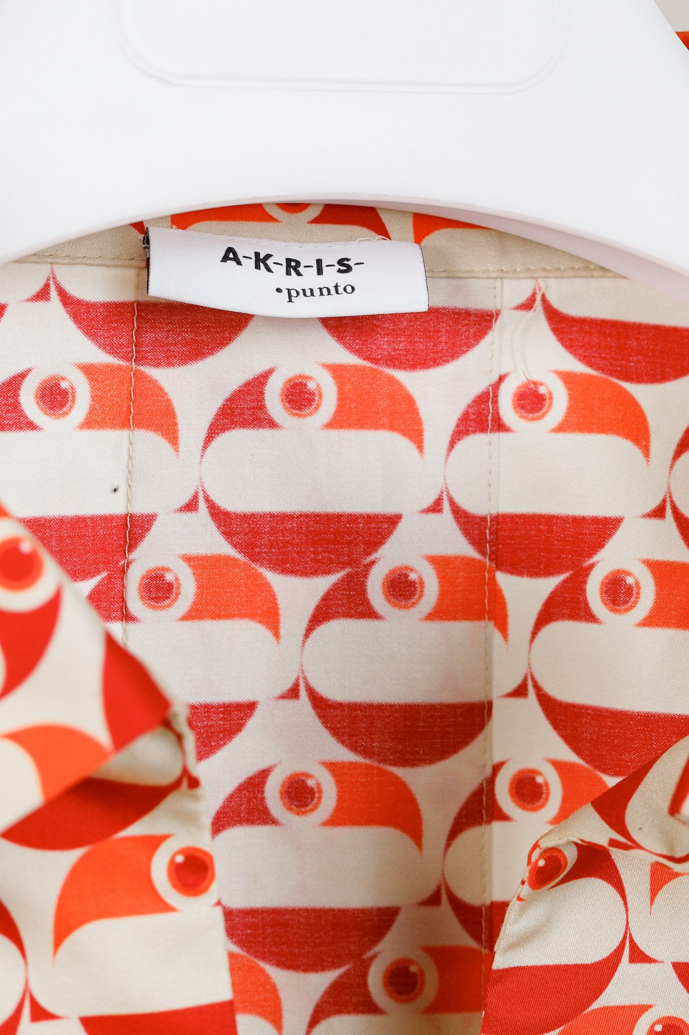 Akris Akris Punto R/24 Cotton Satin Pelican Dot Printed Blouse Size XL / US 12-14 / IT 48-50 - 4 Thumbnail