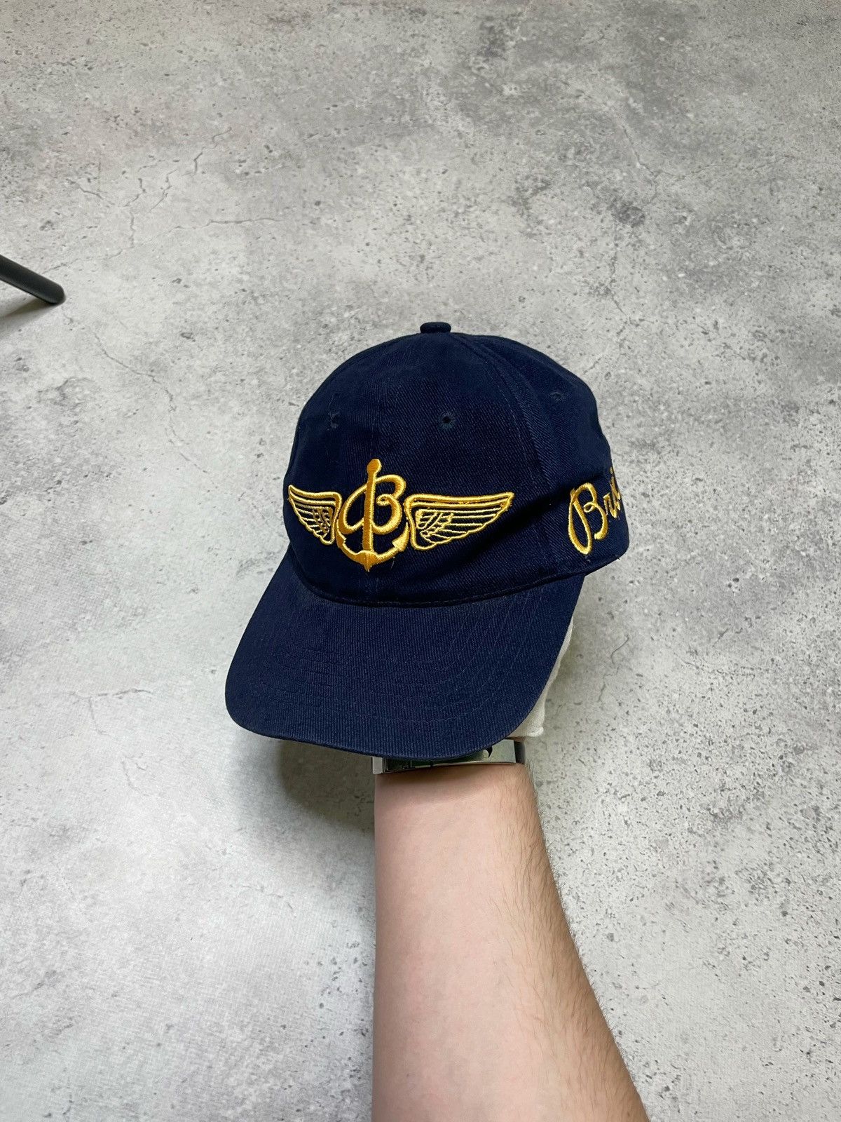 Breitling × Vintage Vintage Breitling Blue Sueded Hat Cap Size ONE SIZE - 1 Thumbnail