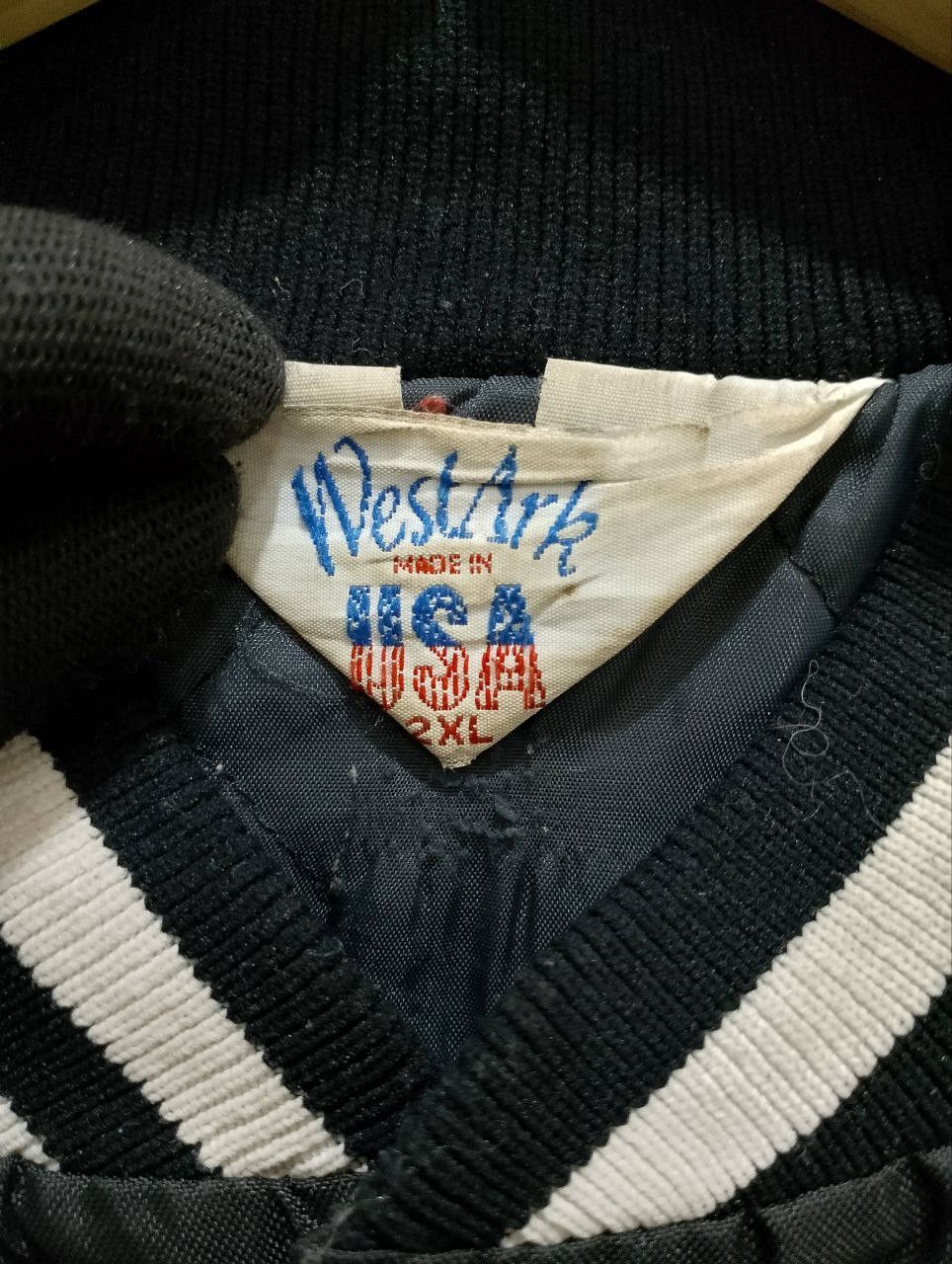 Vintage Vintage 80s WEST ARK JG Satin Baseball Bomber Jacket Size US XXL / EU 58 / 5 - 8 Thumbnail