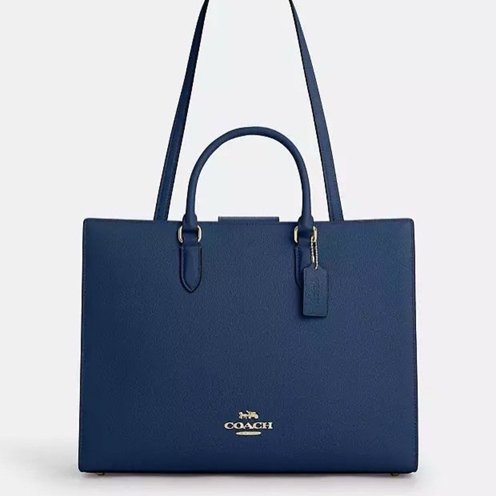 Coach NWT Coach Maggie Tote Bag leather CY666 Gold/Deep Blue Size ONE SIZE - 5 Thumbnail