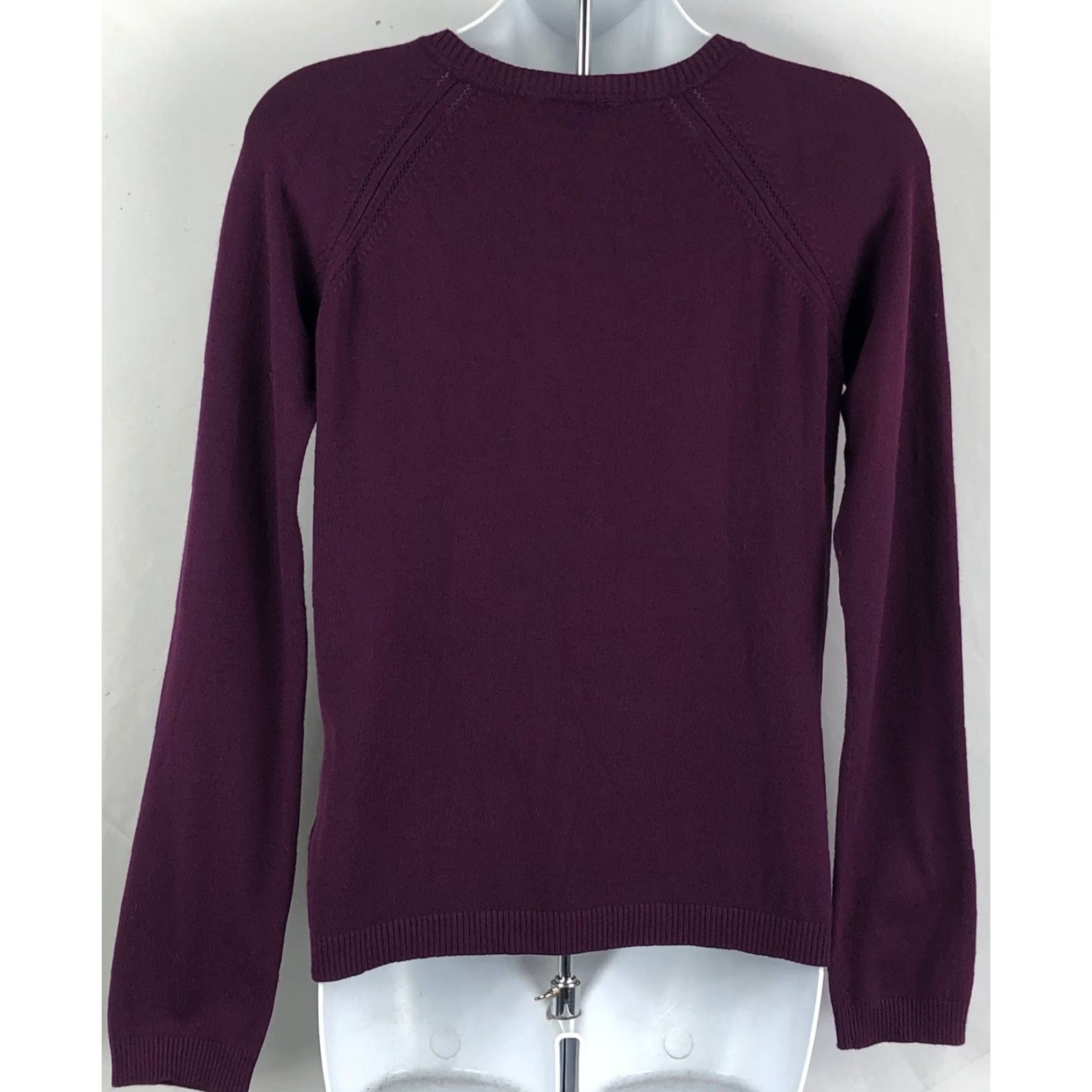 Vintage VINTAGE Attention Sweater Shirt Womens S Burgundy V-Neck Longsleeve Pullover 90s Grunge Academia Size S / US 4 / IT 40 - 3 Thumbnail