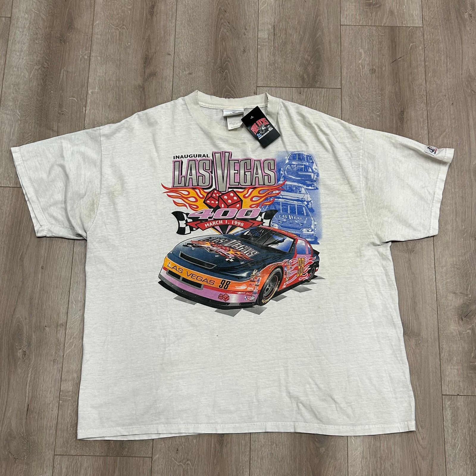 NASCAR Vintage 1998 Las Vegas 400 NASCAR White Tee T Shirt Size XXL Size US XXL / EU 58 / 5 - 1 Thumbnail