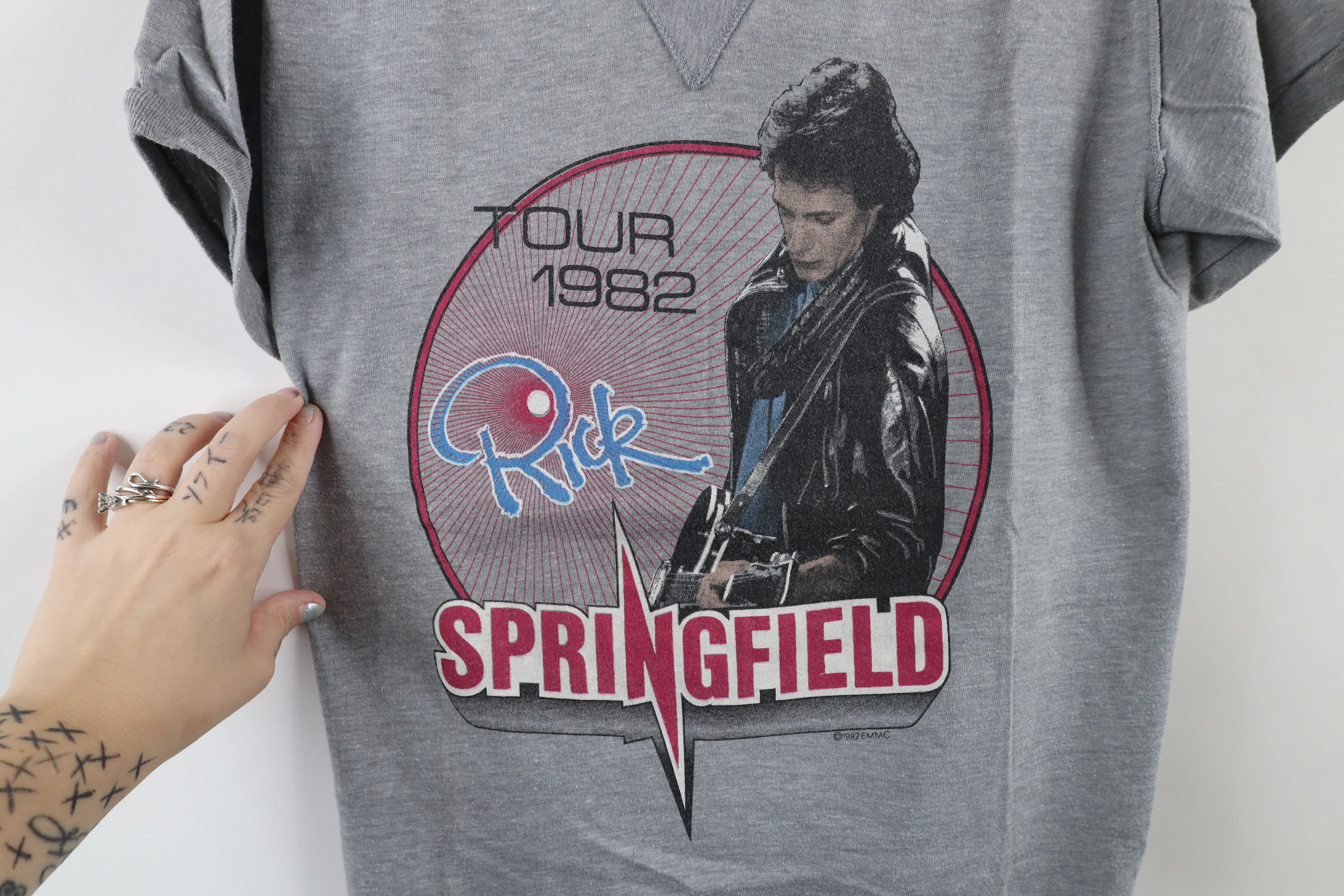Vintage Vintage 80s Springfield Band Short Sleeve T-Shirt Gray USA Size US L / EU 52-54 / 3 - 4 Thumbnail