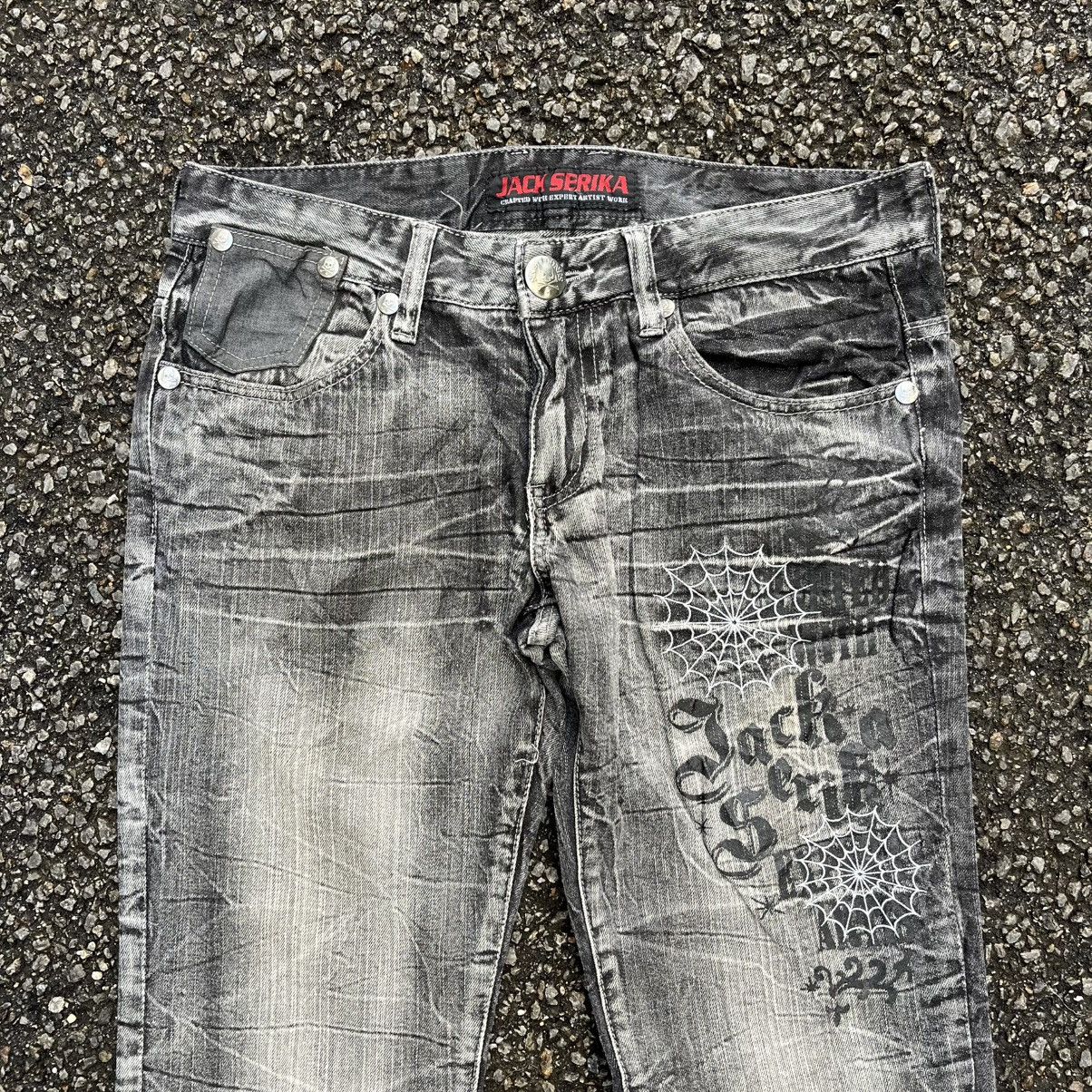 Hysteric Glamour Flared Jack Serika Artist Work Spider Web Distressed Jeans Size US 32 / EU 48 - 3 Thumbnail