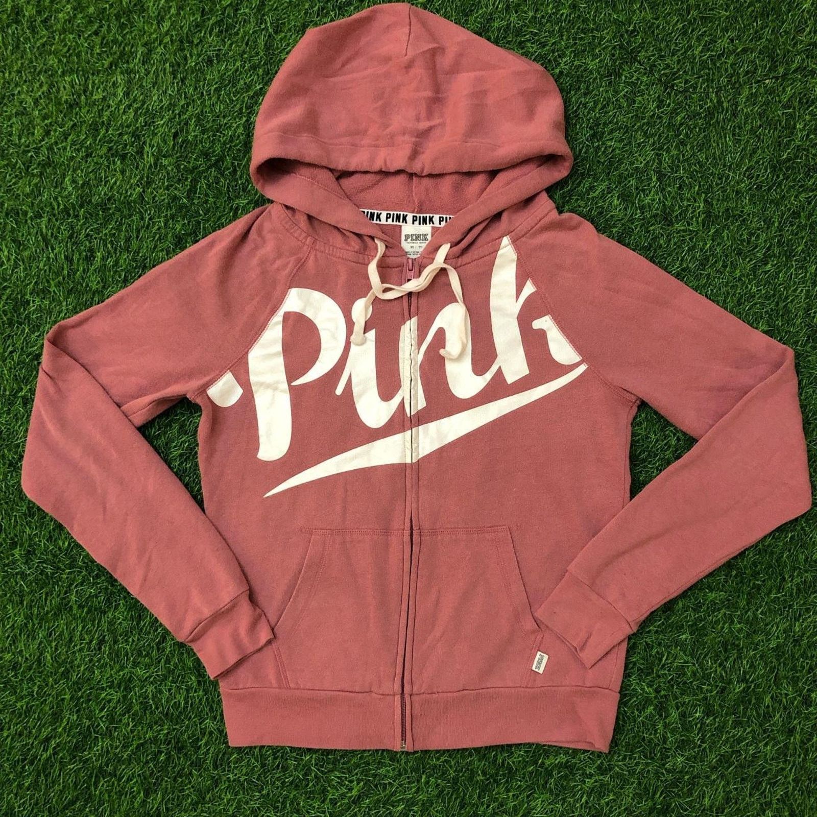 Victoria's Secret Retro Pink - Victoria’s Secret Full Zip Graphic Logo Jacket Size XS / US 0-2 / IT 36-38 - 1 Thumbnail