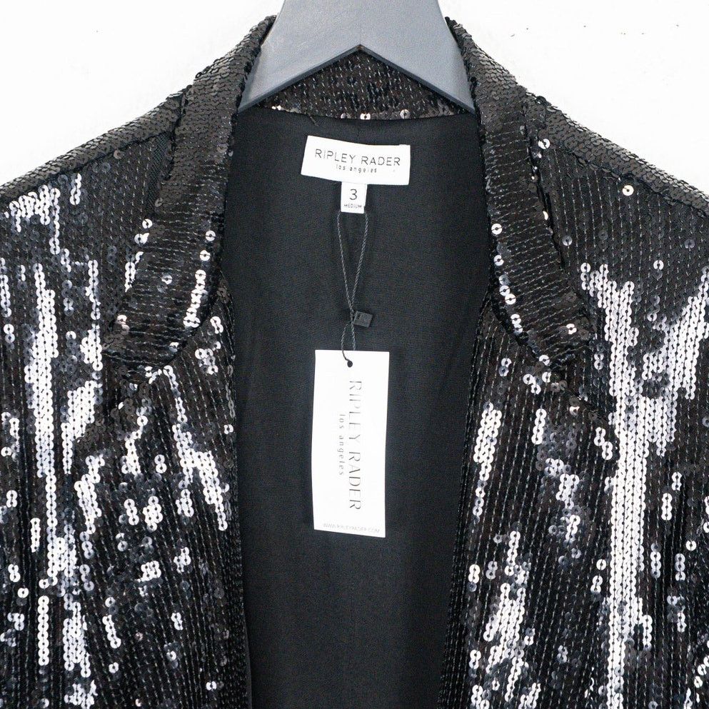 Other RIPLEY RADER Black Sequin Oversized Blazer Jacket size 3(M) Size M / US 6-8 / IT 42-44 - 3 Thumbnail