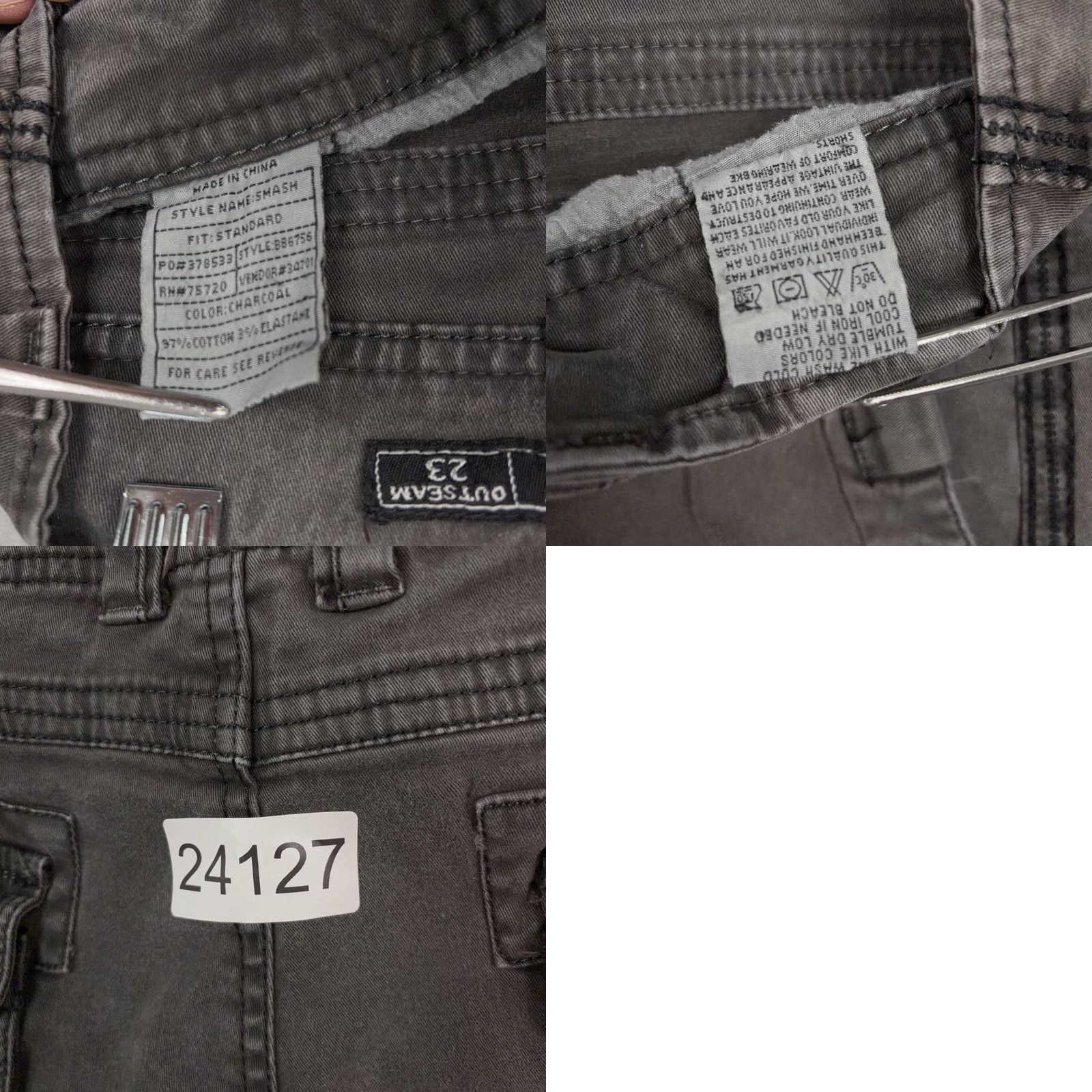 Buckle Black Buckle Black Mens 30 Gray Cargo Shorts Distressed Pockets Grunge Flat Front Zip 11in Inseam Regular Fit Cotton Casual Mens Size US 30 / EU 46 - 9 Thumbnail