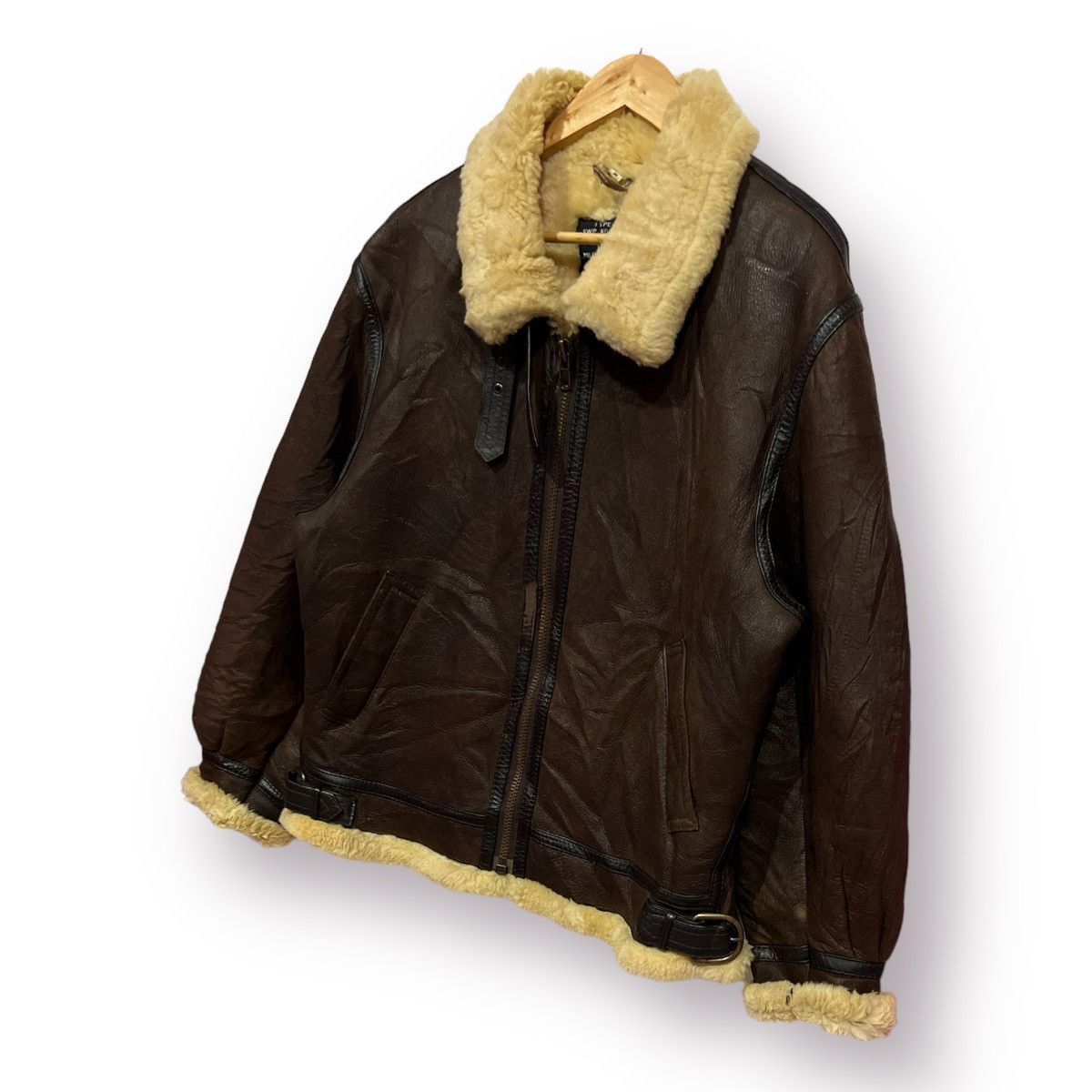 Other 🔥 U.S Army style B-3 leather Shearling sheepskin jacket Size US M / EU 48-50 / 2 - 2 Thumbnail