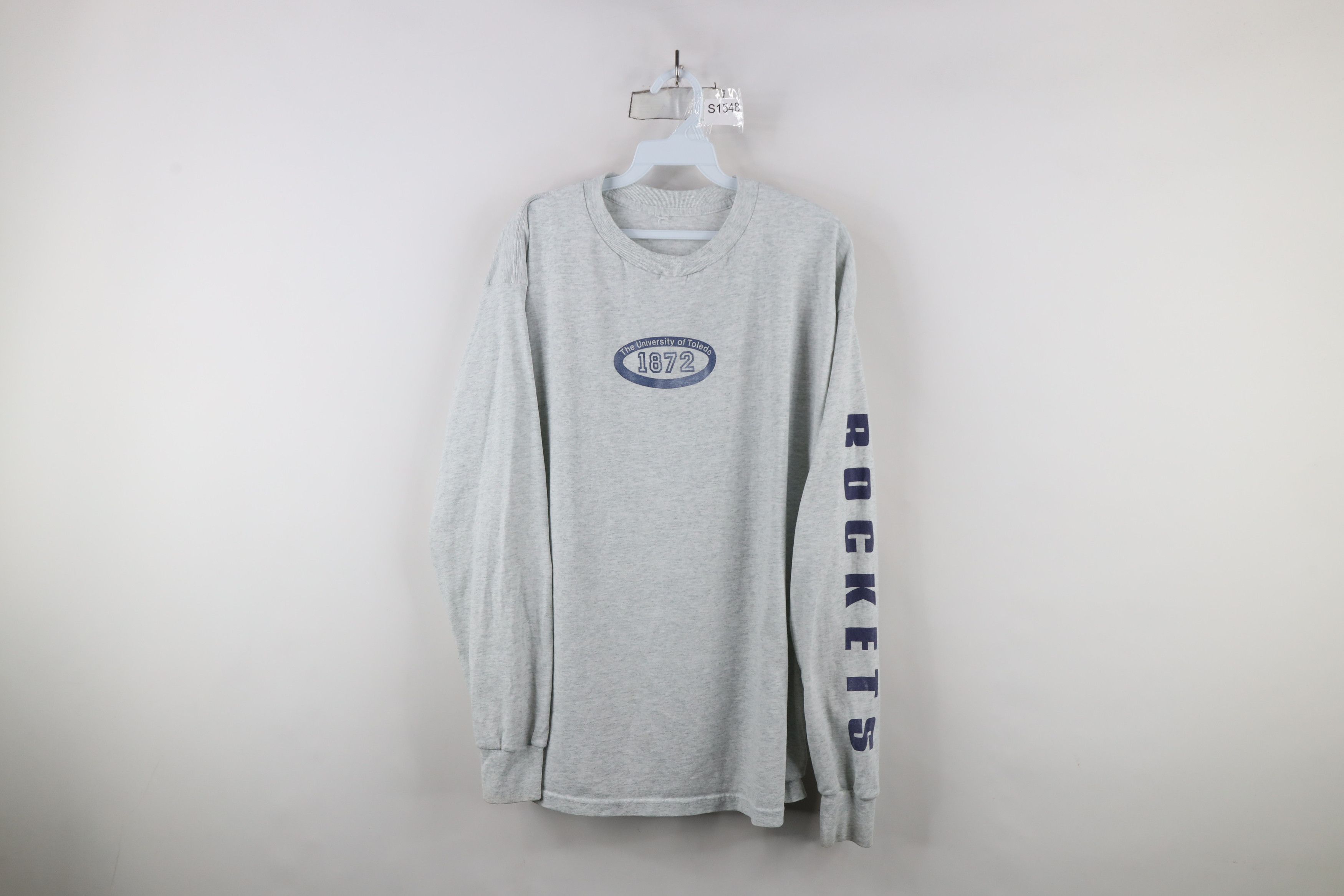 Vintage Vintage 90s University of Toledo Long Sleeve T-Shirt Gray Size US L / EU 52-54 / 3 - 1 Thumbnail