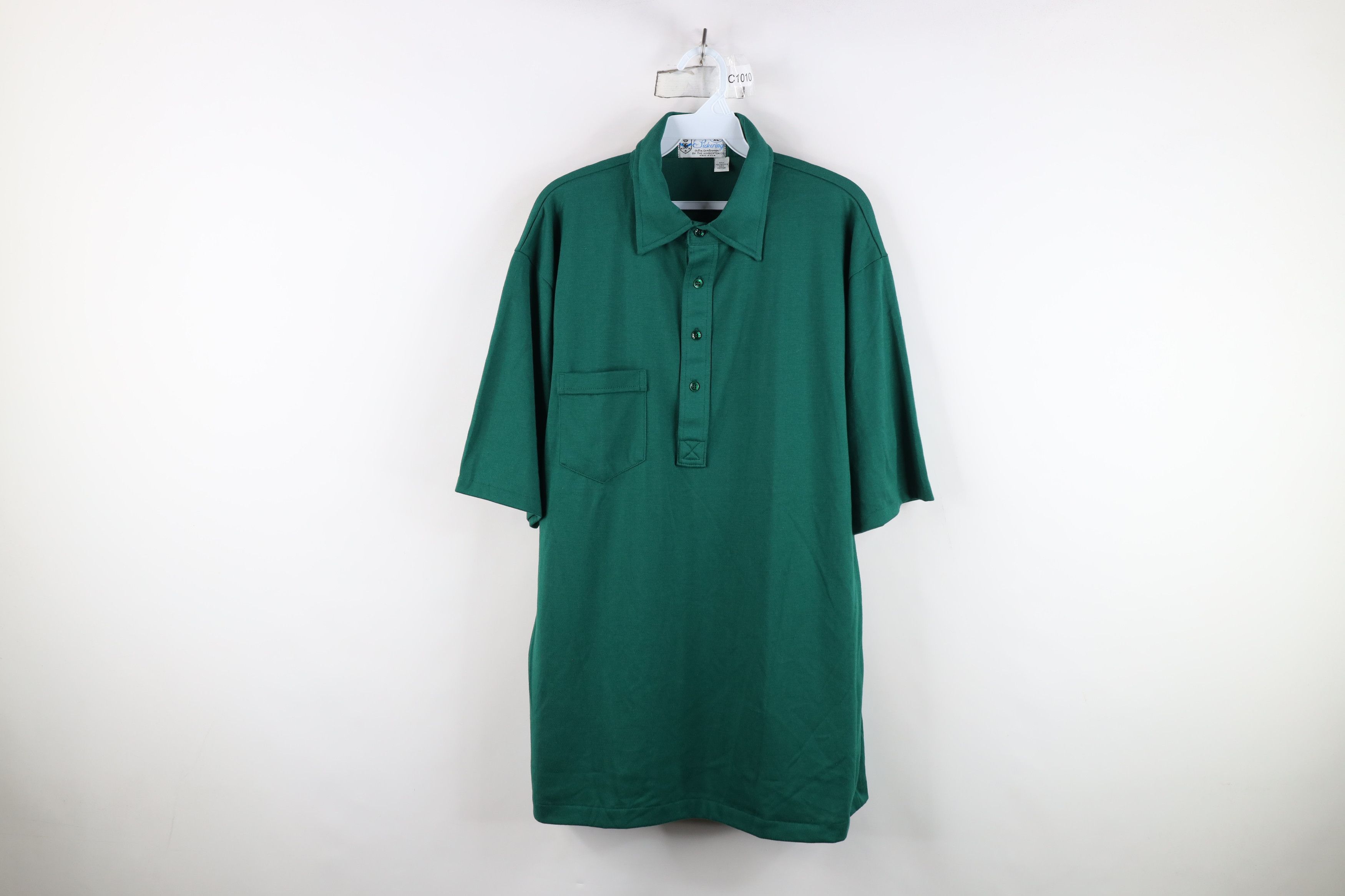 Vintage Vintage 70s Streetwear Collared Golf Polo Shirt Green USA Size US XL / EU 56 / 4 - 1 Thumbnail