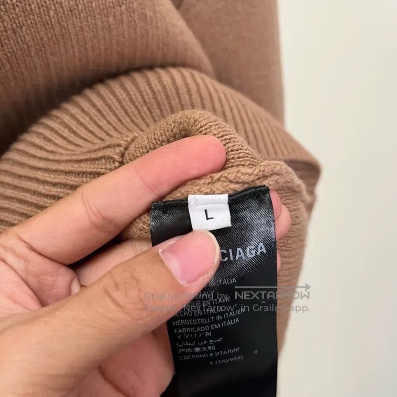 Balenciaga Balenciaga Wool Solid Ribbed Round Neck Long Sleeve Sweate Size US L / EU 52-54 / 3 - 6 Thumbnail