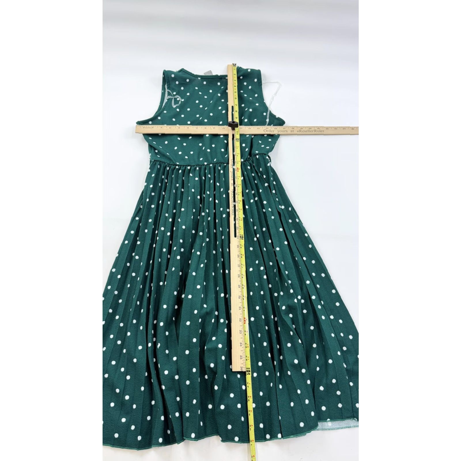 Vintage Lark + Grey Dress Womens Medium Green Polka Dot Sleeveless Fit & Flare Midi Size M / US 6-8 / IT 42-44 - 5 Thumbnail