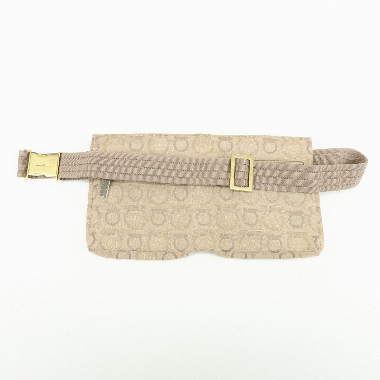 Salvatore Ferragamo Ferragamo Gancini Canvas Belt Bag Beige Size ONE SIZE - 2 Thumbnail