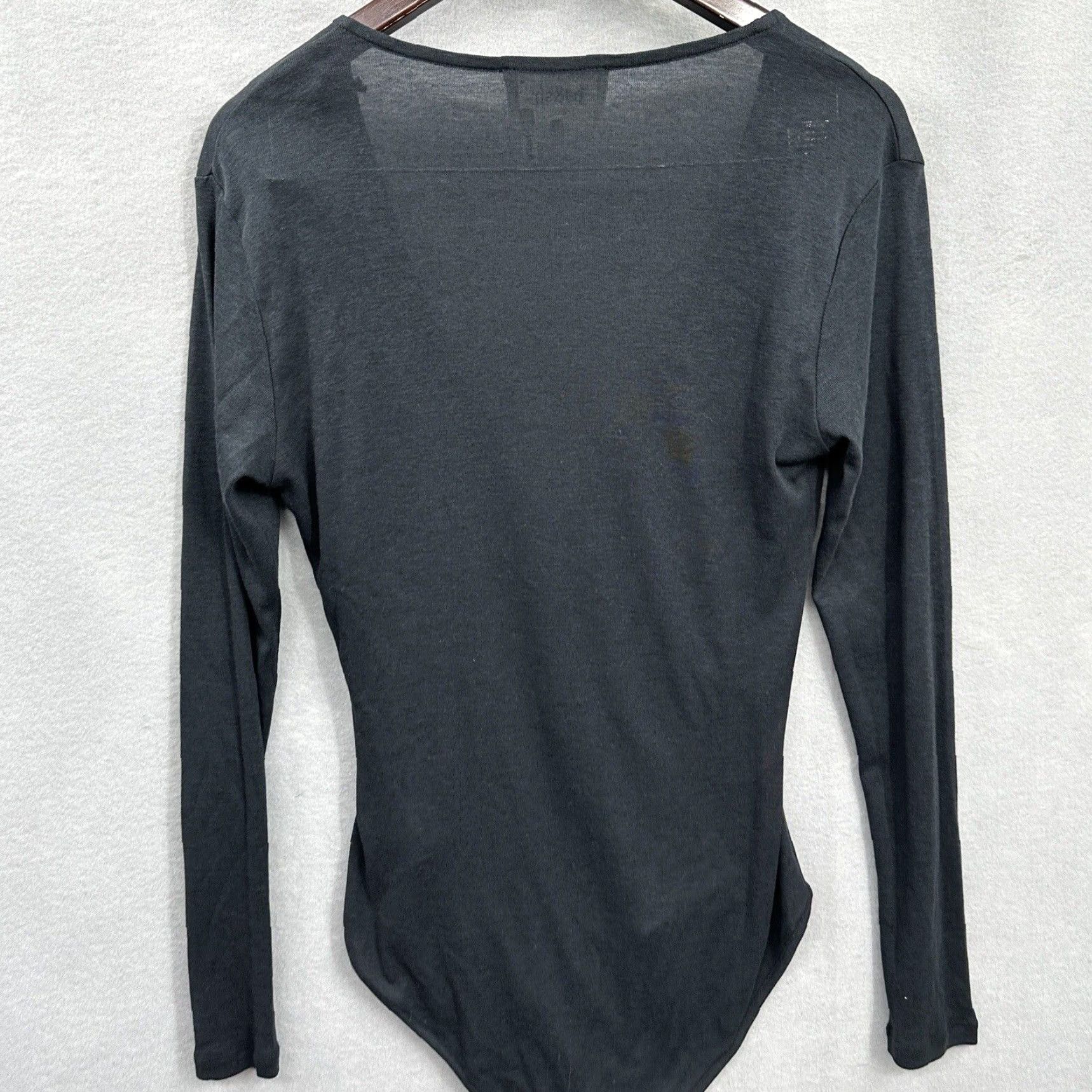 ba&sh ba&sh Bodysuit V Neck Long Sleeve Black Womens L Shaping Casual Business Classic 90s Designer City Size L / US 10 / IT 46 - 5 Thumbnail