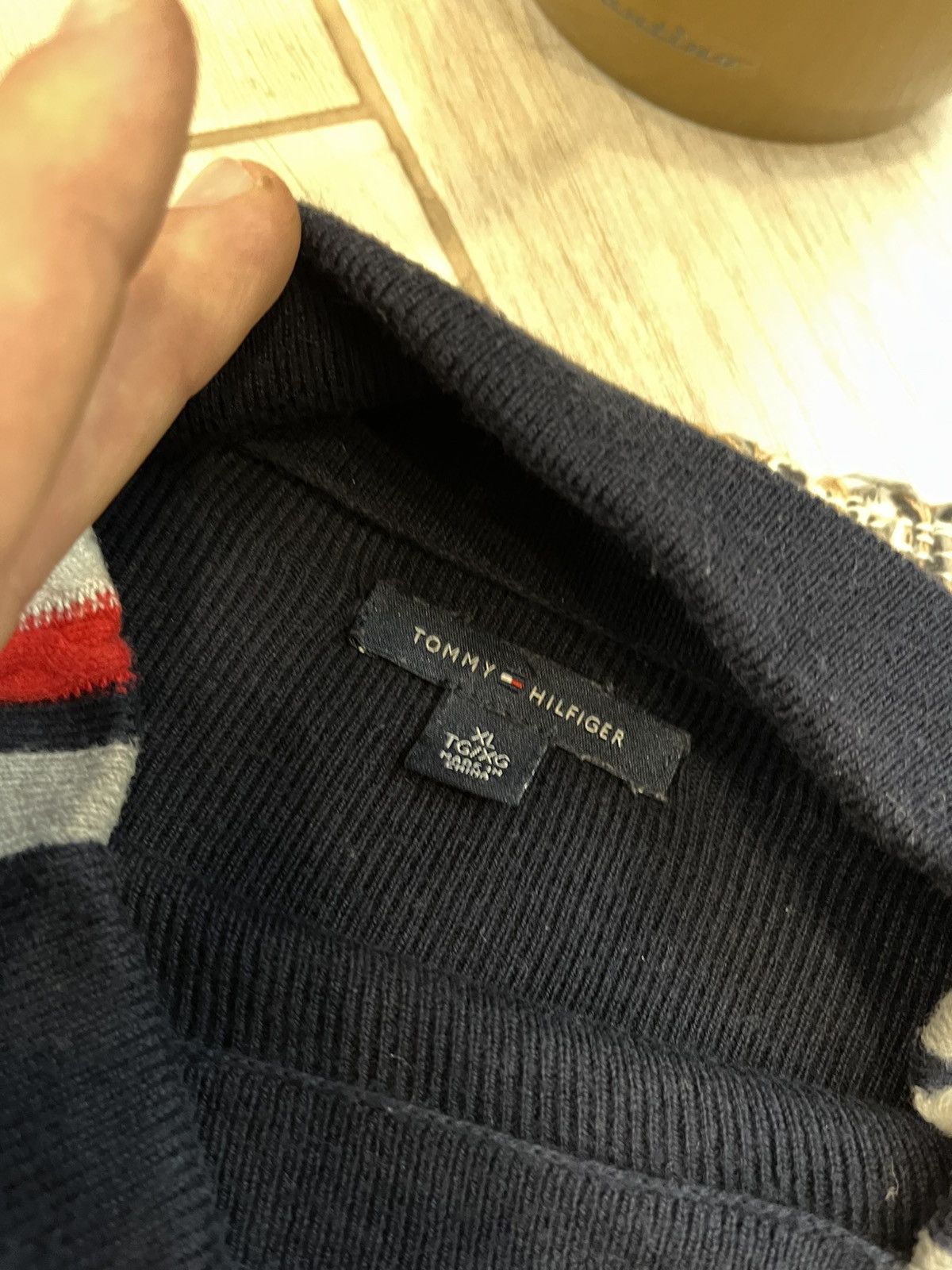 Tommy Hilfiger Vintage Tommy Hilfiger Sweater Oversize navy minimalistic Size US XL / EU 56 / 4 - 13 Thumbnail