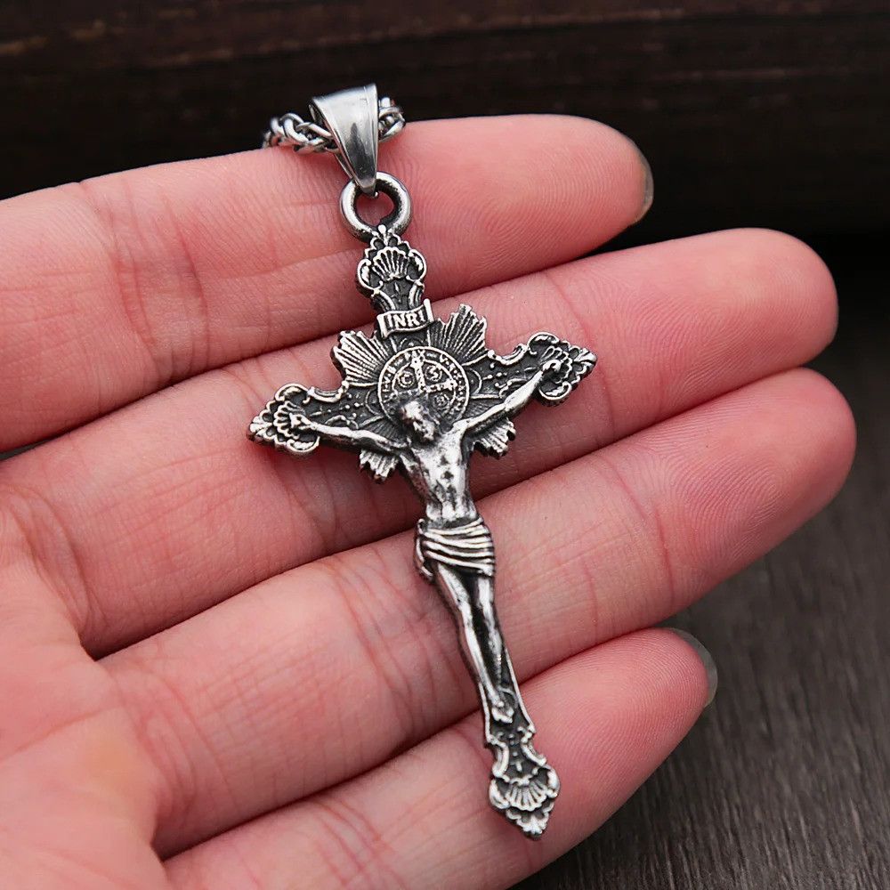 Other Vintage Stainless Steel Cross Necklace Size ONE SIZE - 1 Thumbnail