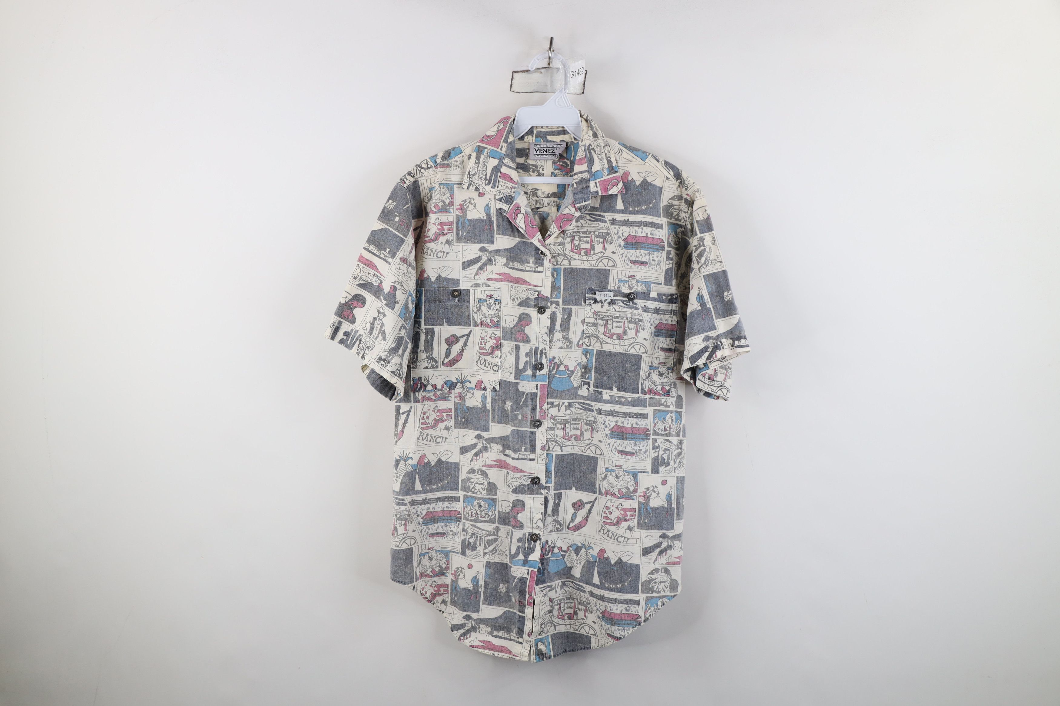 Vintage Vintage 90s Streetwear All Over Print Camp Button Shirt Size S / US 4 / IT 40 - 1 Thumbnail