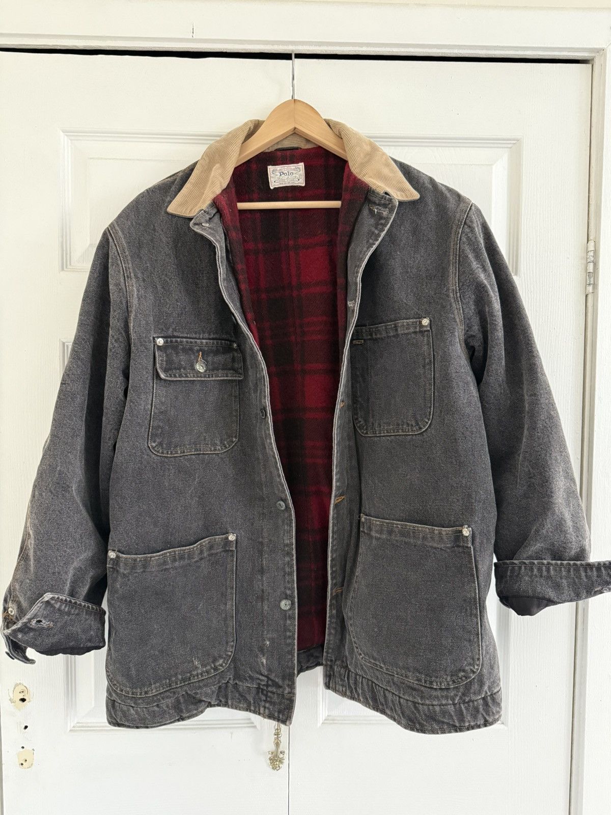 Polo Ralph Lauren Polo Ralph Lauren Black Denim Chore Coat Size US XXL / EU 58 / 5 - 7 Thumbnail