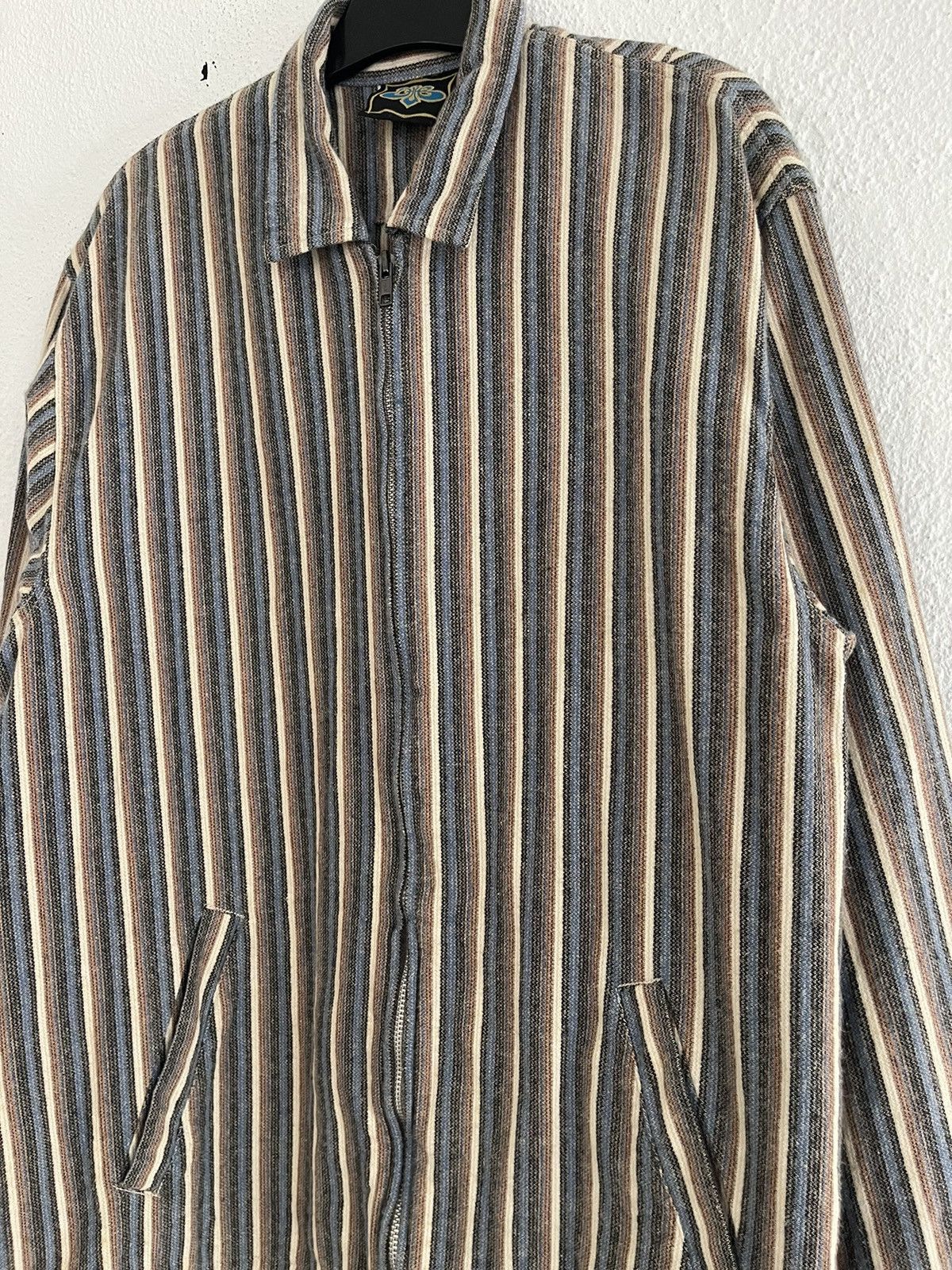 Japanese Brand Dub Factory Stripe Zipup Jacket Japanese Brand Akira Size US L / EU 52-54 / 3 - 3 Thumbnail