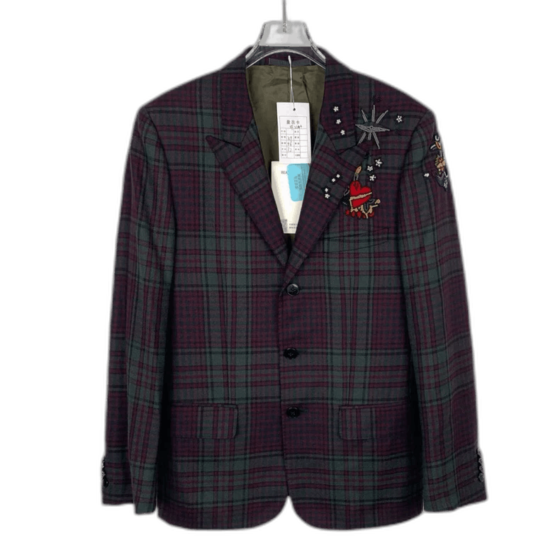 Valentino Valentino Plaid Wool Blazer with Beads Size XL / US 12-14 / IT 48-50 - 1 Thumbnail