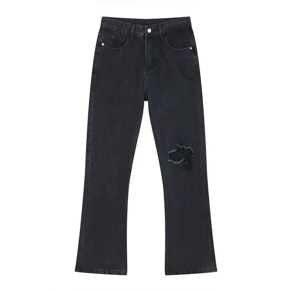 Japanese Brand Retro loose slightly flared high street ripped jeans Size US 32 / EU 48 - 5 Thumbnail