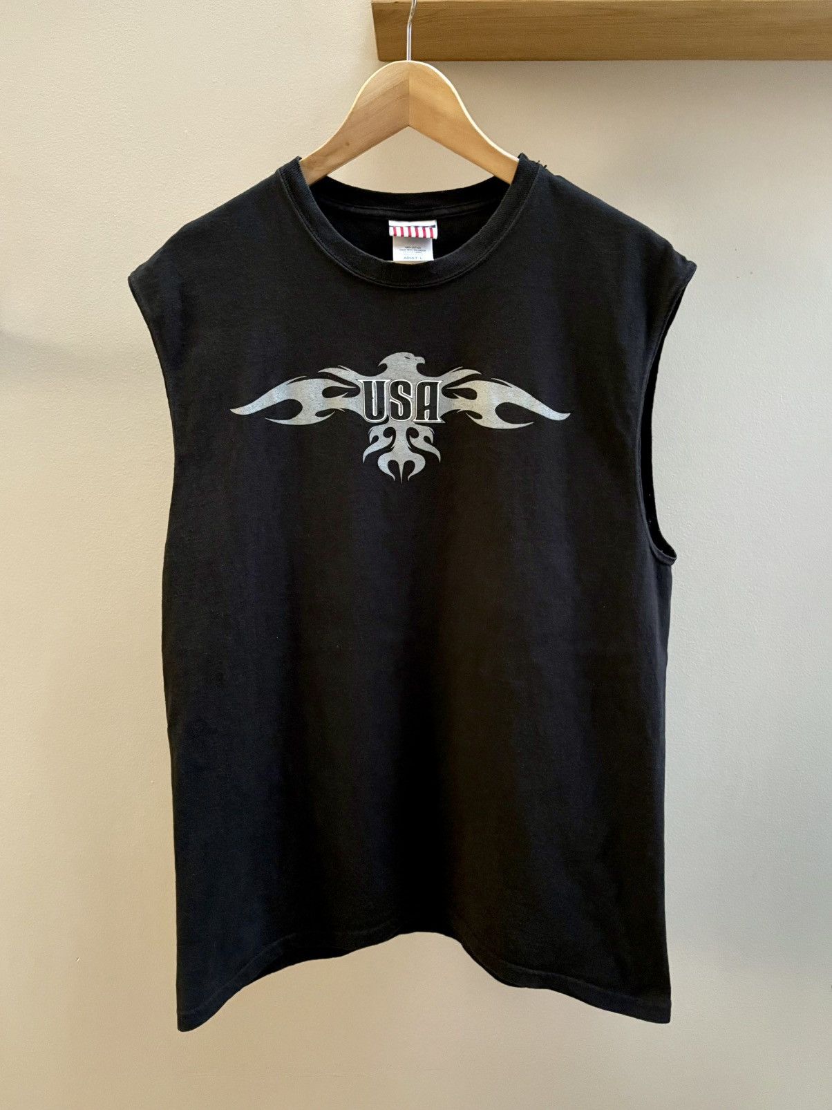 USA vintage Y2K sleeveless biker t-shirt L/XL