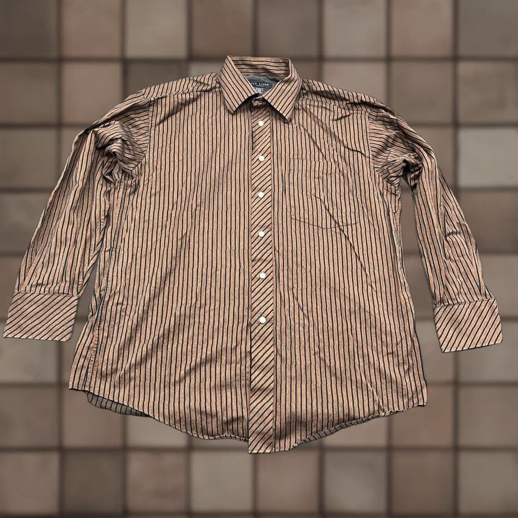 Ted Baker Ted Baker Long Sleeve Button-Up Shirt Men 16 Multicolor Striped Casual Formal Button-Down Collar Brown Black Size US L / EU 52-54 / 3 - 1 Thumbnail